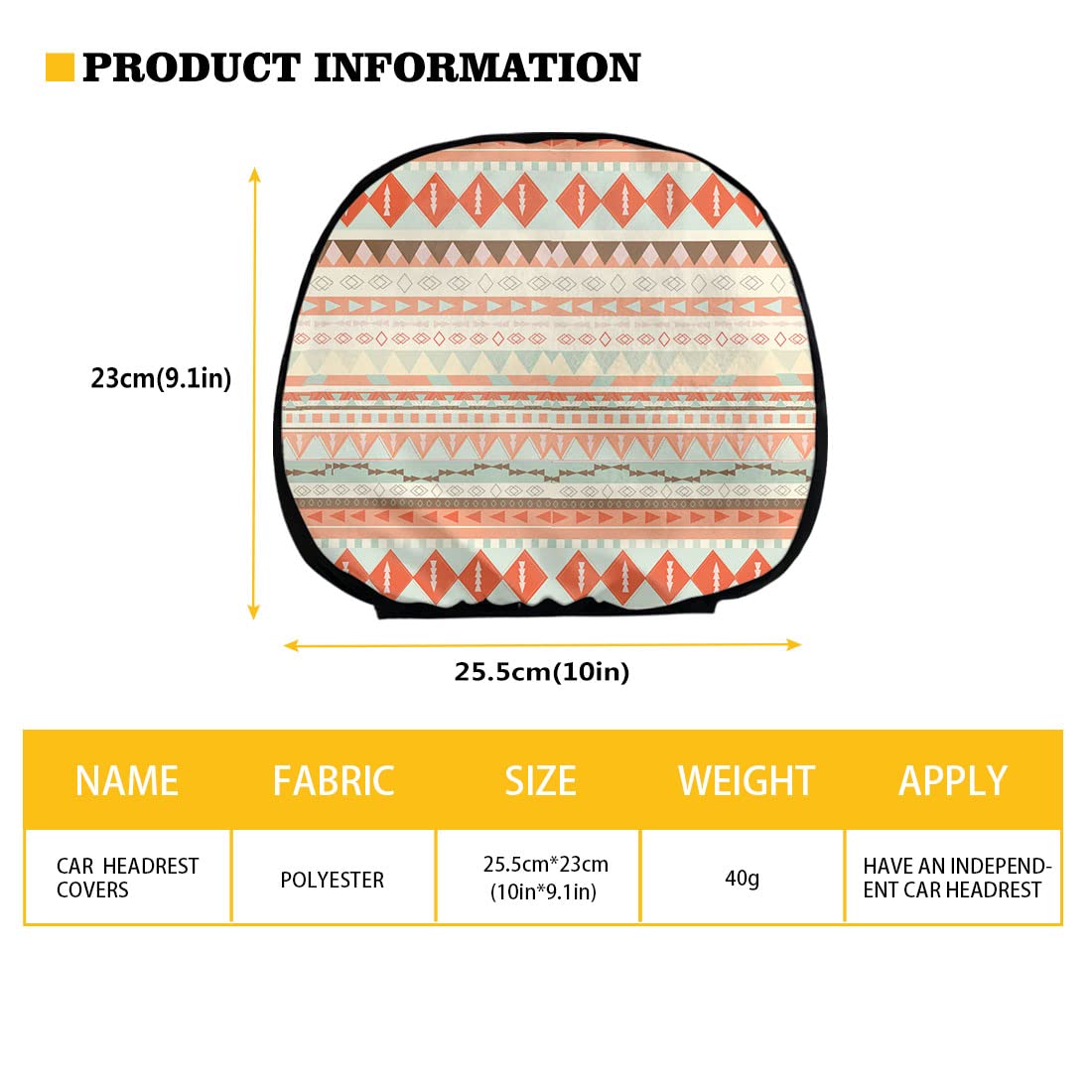 Aztec Car Seat Cushion Set - 11pcs Universal Accessories for Comfort & Style