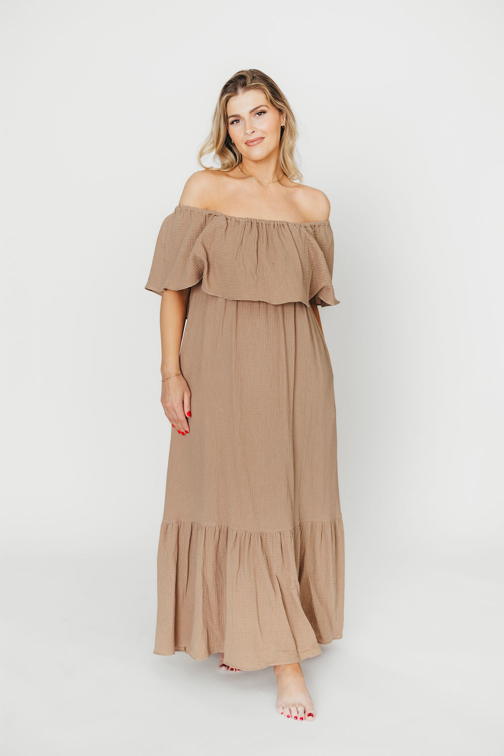 Josie 100% Cotton Maxi Dress in Dry Thyme - Bump & Nursing Friendly Maternity Dress for Pregnancy & Breastfeeding | Perfect for Casual Outings, Beach Vacations & Summer Wear