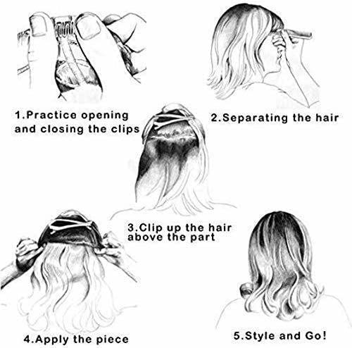 NAVMAV Clip-in Human Hair Extensions & Wigs for Women - 18