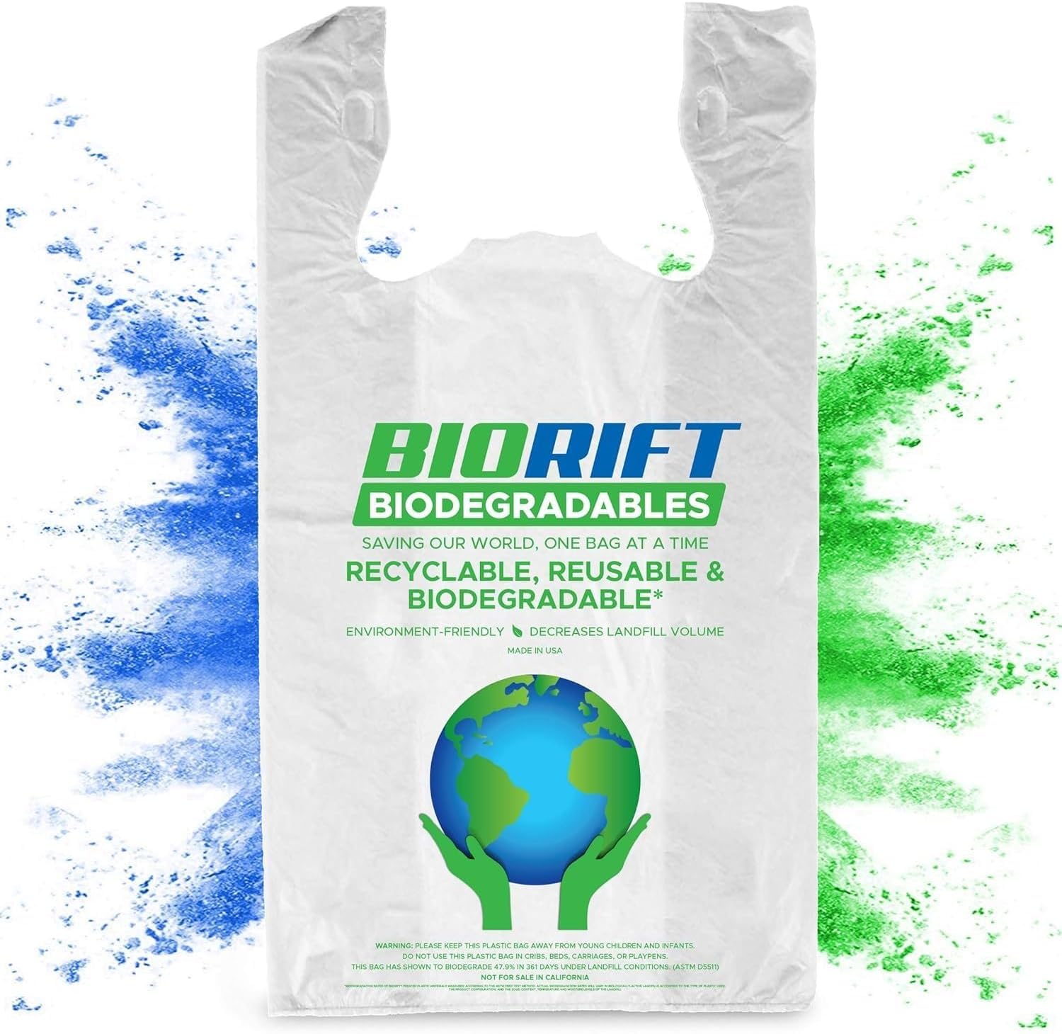 Eco-Friendly Biodegradable Thank You Bags - 1000 Pack Bulk | Extra Thick & Durable Reusable Shopping Bags | 100% Compostable for Grocery, Restaurant & Supermarket Use | 12” x 6.5” x 22” Plastic-Free Bulk Bags | Perfect for Retail Stores, Takeout Orders & Eco-Conscious Shoppers