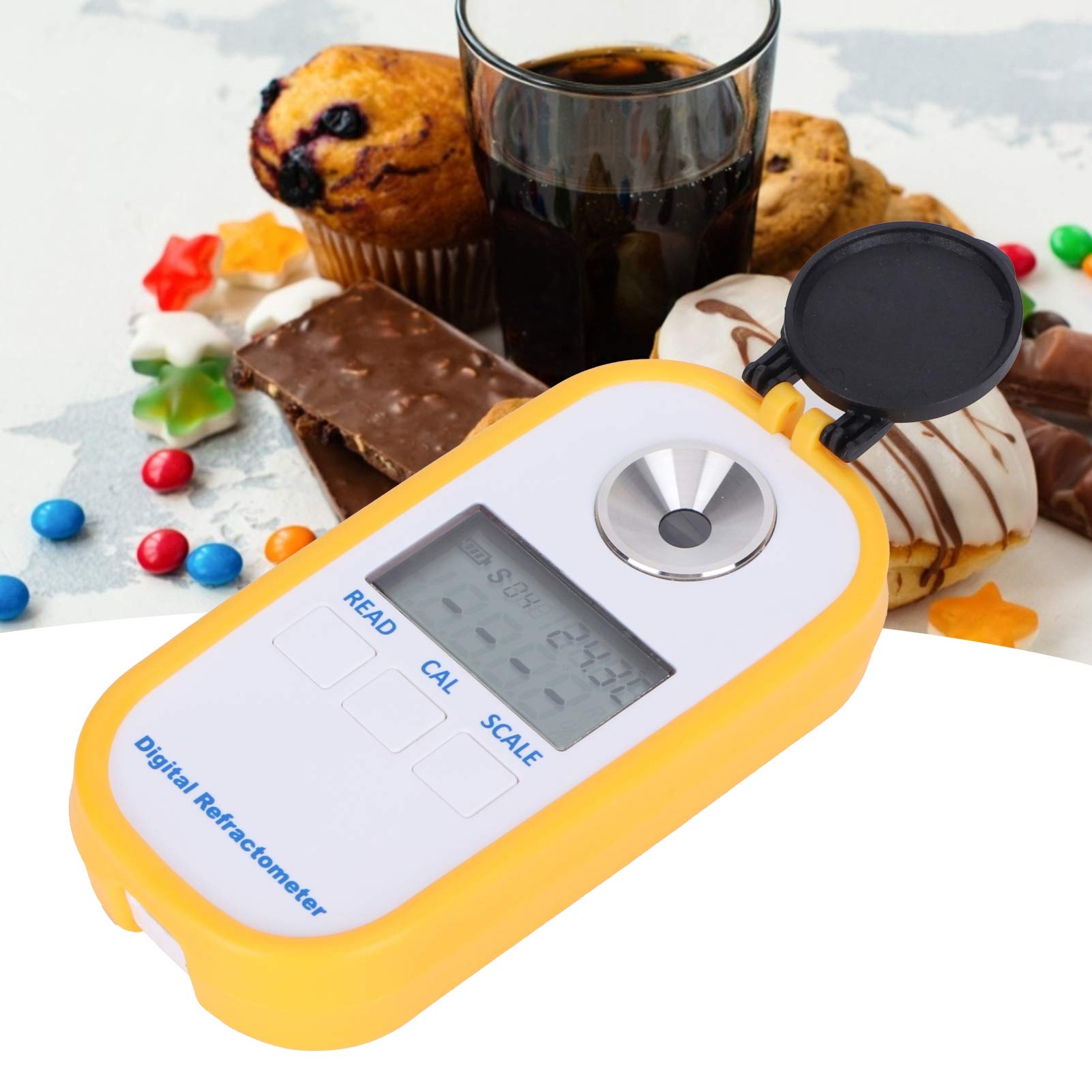 LZKW Digital Refractometer - High Accuracy Portable Brix Meter for Milk, Fruit, Food, Beer Testing - Perfect for Brewing, Agriculture, and Food Quality Control