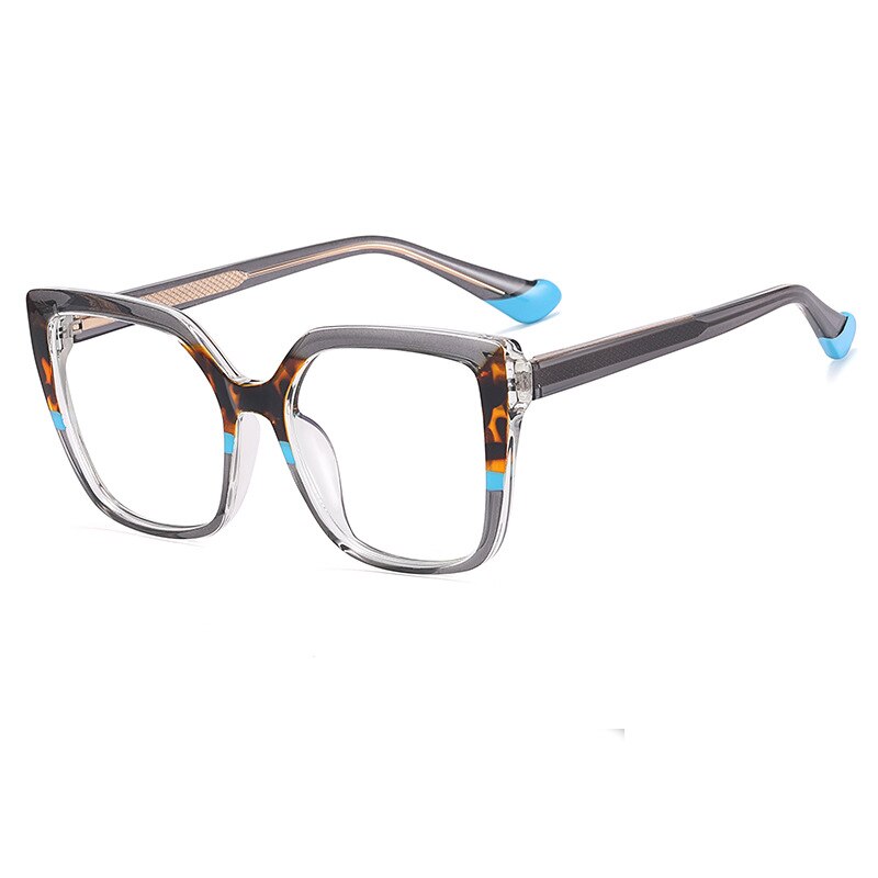 CCspace Women's Full Rim Square Cat Eye Titanium Eyeglasses Frame - Lightweight & Durable TR90 Material - Perfect for Work, Reading & Fashion (Model 56238)
