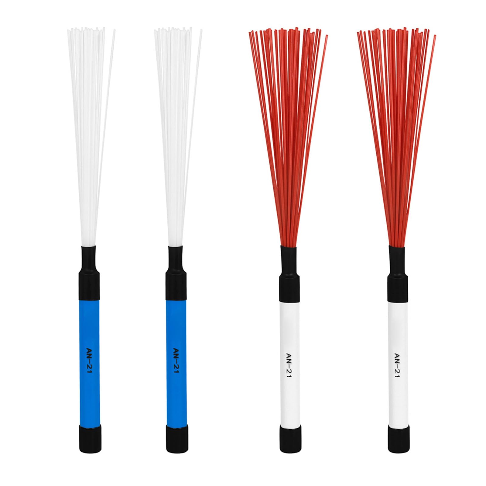 2Pcs Professional Drum Brushes for Snare & Jazz - Nylon Wire Drumsticks with Comfortable Handle - Perfect for Drummers, Percussionists & Live Performances