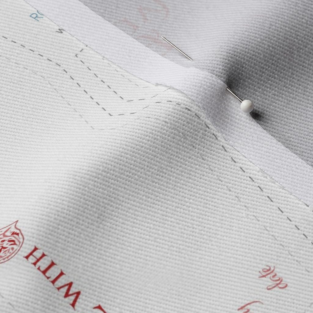 Spoonflower Quilt Love Label Printed Denim Fabric by The Yard - Heavyweight Cotton for DIY Apparel, Home Decor & Upholstery - Perfect for Quilting, Curtains & Craft Projects