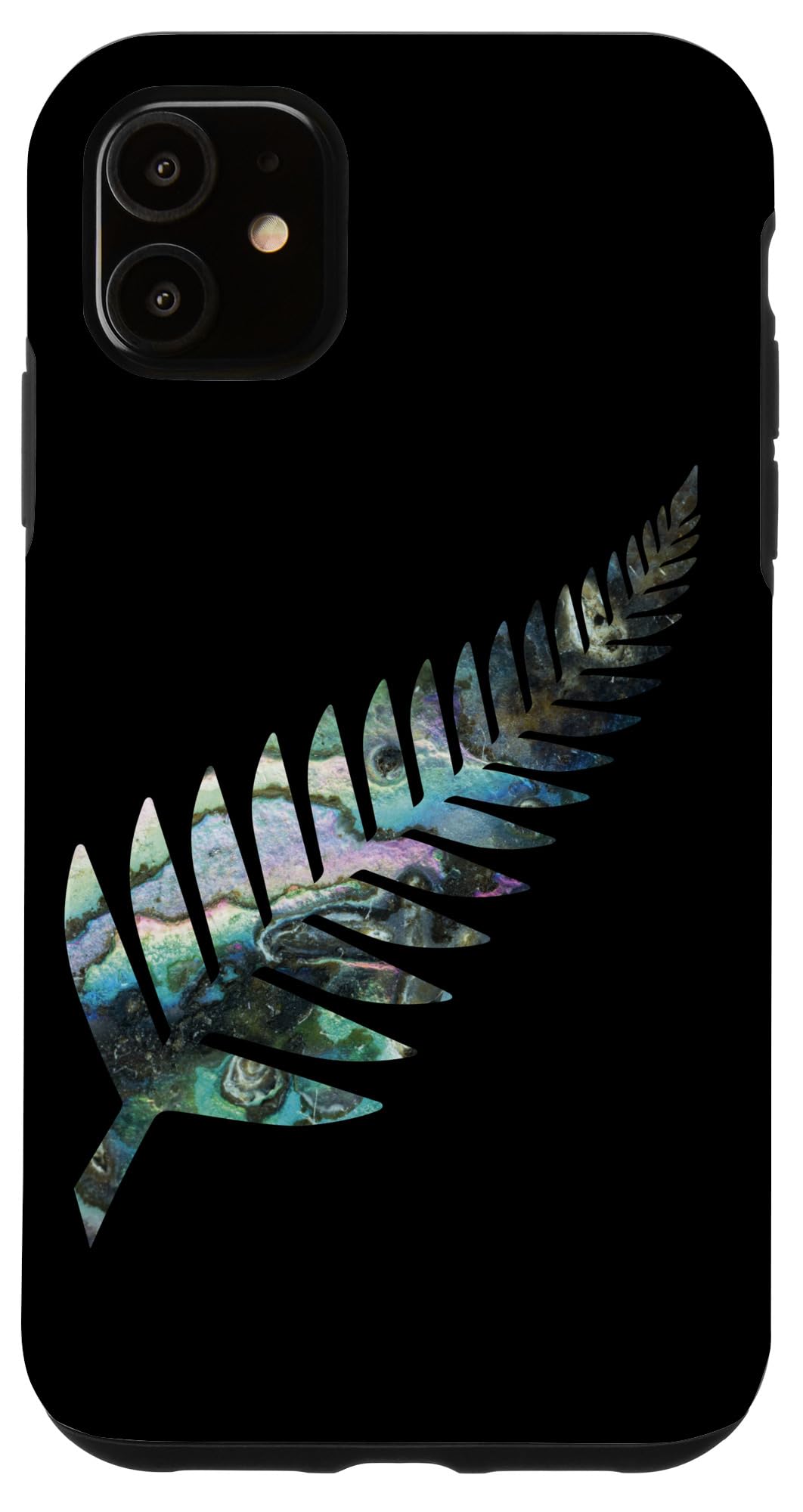 iPhone 11 Case - Premium Paua Shell Design with Silver Fern - New Zealand Inspired Protective Cover - Perfect Gift for Travelers & NZ Culture Lovers