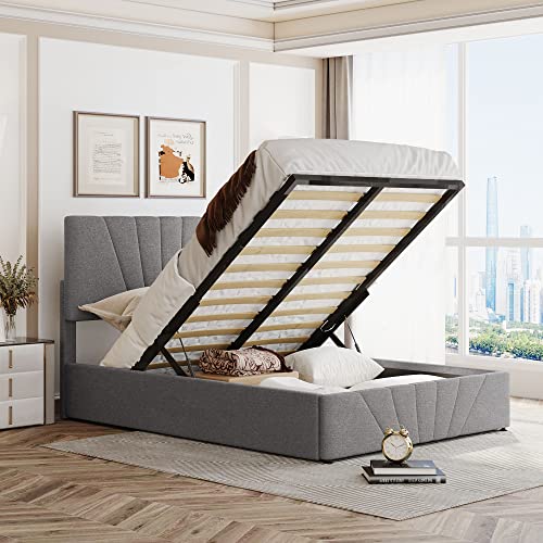 Gray-upholstered Bed#99