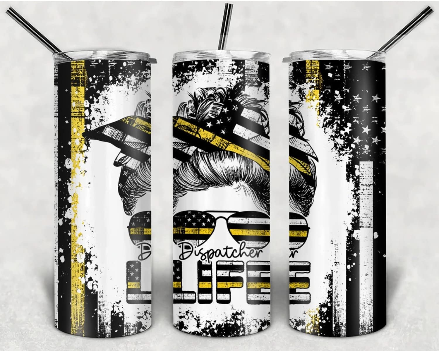 Funny Insulated Stainless Steel Tumbler 20oz/30oz - Double Wall Vacuum Coffee Cup with Lid & Straw - Perfect for Gym, Fitness, Travel & Office - Hilarious Dispatcher Life Design