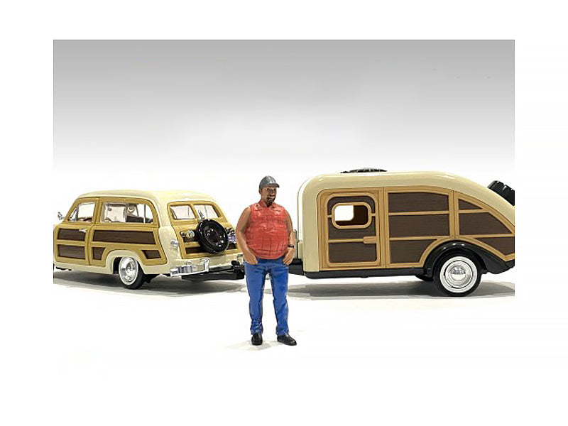 1/18 Scale Camper Figure - Highly Detailed Collectible for Model Scenes & Dioramas | Perfect for RC Car Displays, Train Sets & Miniature Landscapes