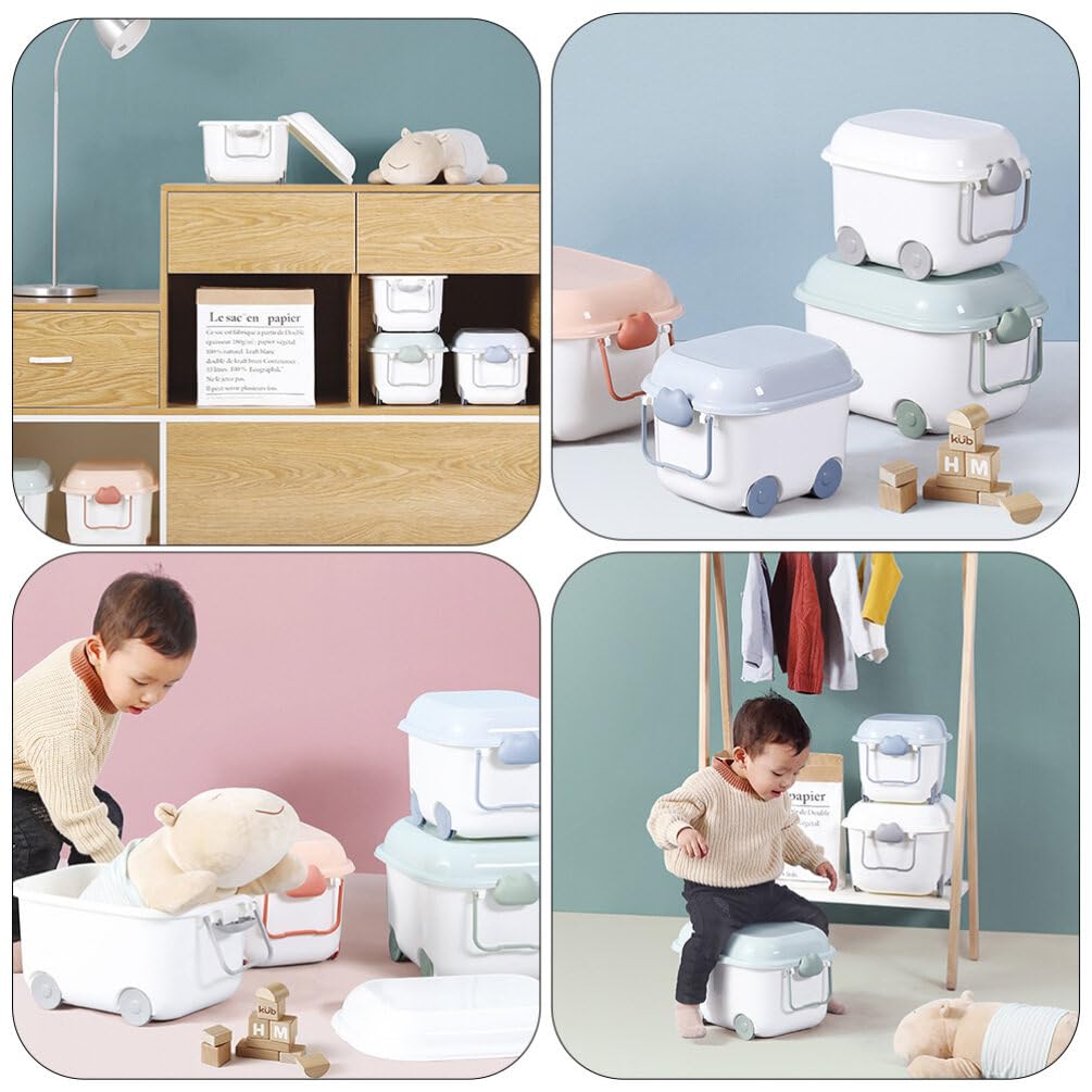 Cabilock Plastic Storage Bins with Lids - Organizer for Closet, Office & Playroom