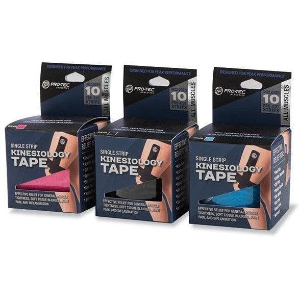 Pro Tec Single Strip Kinesiology Tape - Premium Elastic Sports Tape for Pain Relief & Muscle Support - Ideal for Athletes, Runners & Physical Therapy Recovery