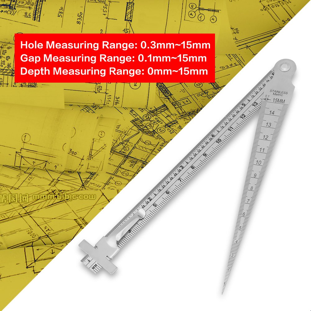 Stainless Steel Taper Gauge - Rust-Resistant Welding Depth Length Ruler for Hole Inspection & Measurement | Precision Tool for Metalworking, Plumbing & DIY Projects