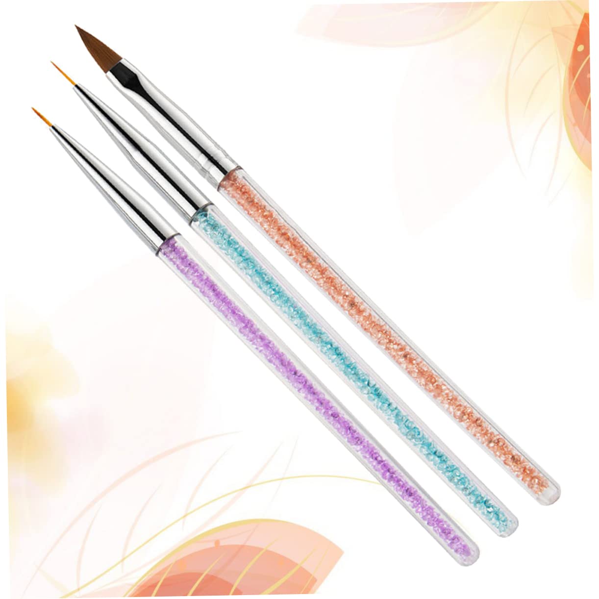 FOMIYES 3-Piece Professional Nail Art Brush Set - Nail Liner Pen & Painting Tools - Smooth & Comfortable Essential Nail Art Brushes for Salon, Home Manicure & DIY Nail Designs