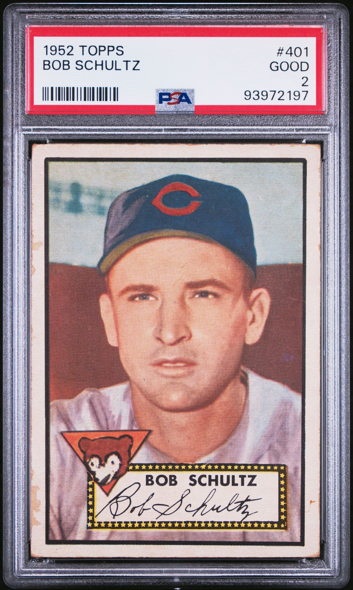 1952 Topps #401 Bob Schultz PSA 2 Good Baseball Card - Vintage Collectible Sports Memorabilia for Display & Investment