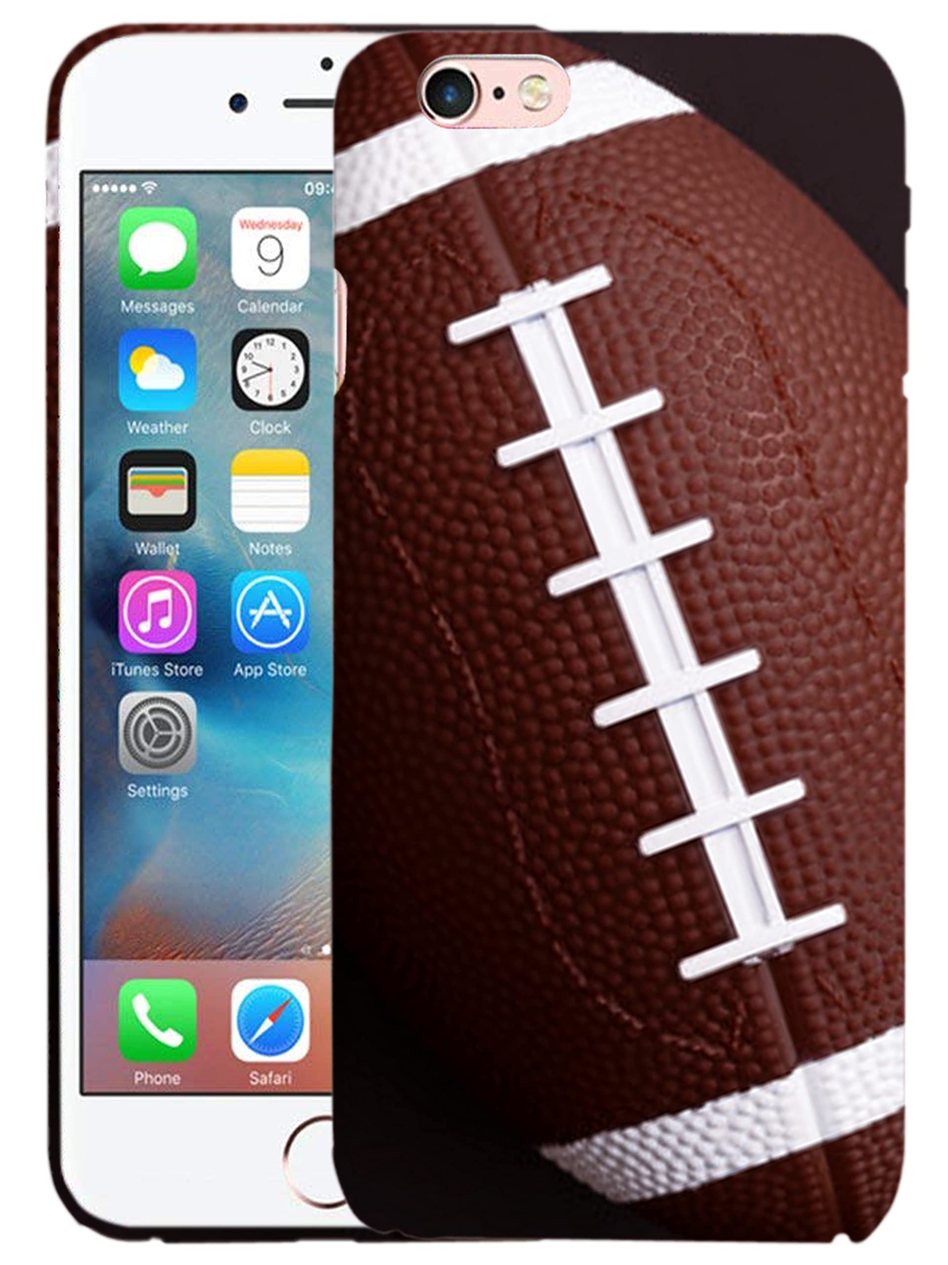 Glisten iPhone 6/6S Case - American Football Rugby Design Slim Hard Plastic Protective Snap-on Cover | Durable & Stylish Phone Case for Sports Fans | Perfect for Game Days, School & Everyday Use