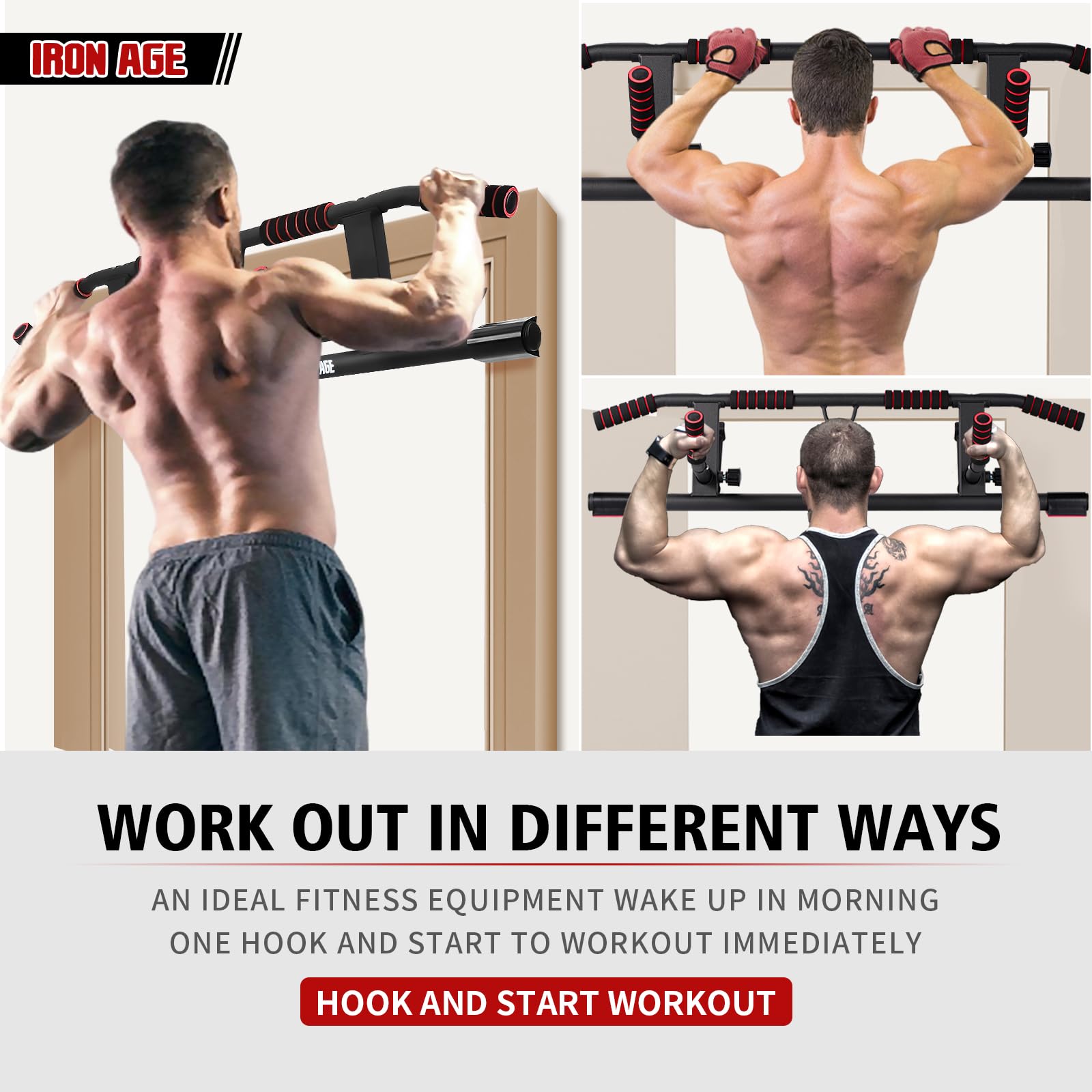 Best Over Door Pull Up Bar with Smart Hook Technology - Heavy Duty Doorway Exercise Bar for Home Gym & Workout - Perfect for Strength Training & Fitness