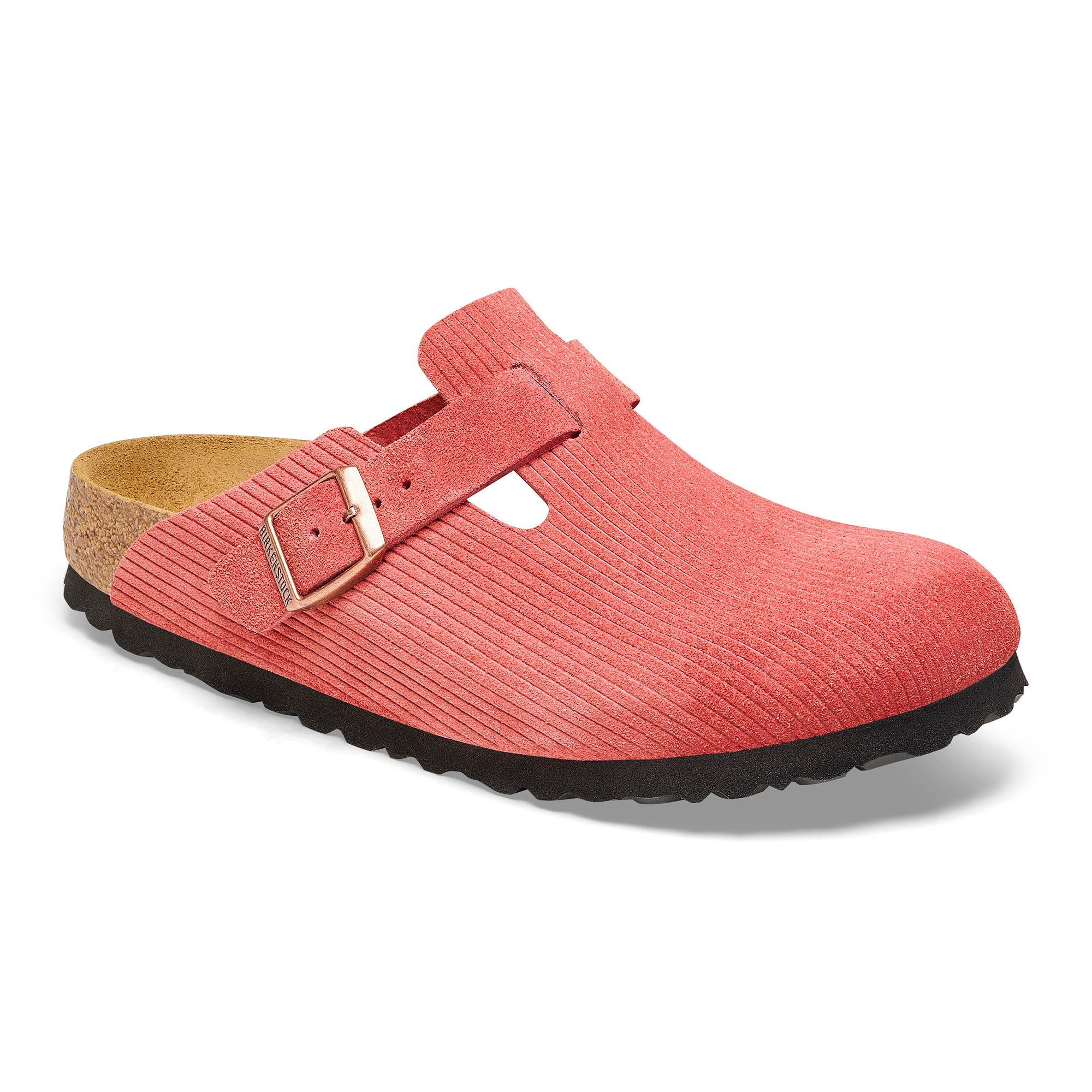 Birkenstock Boston Narrow Clog for Women - Comfortable Corduroy Slippers in Sienna Red | Perfect for Home, Office & Casual Outings