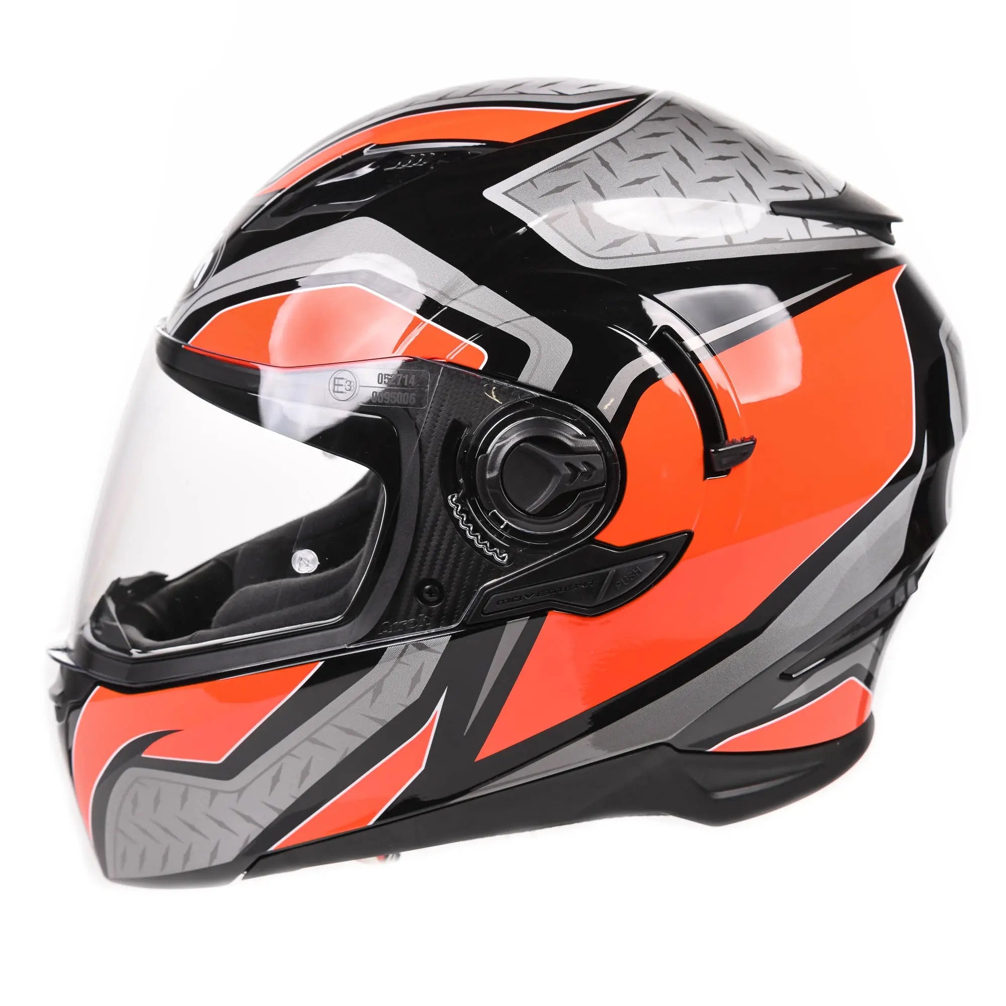 Airoh Movement S Steel Gloss Orange Motorcycle Helmet - Lightweight & Durable Full Face Helmet for Street Biking, Racing & Urban Commuting