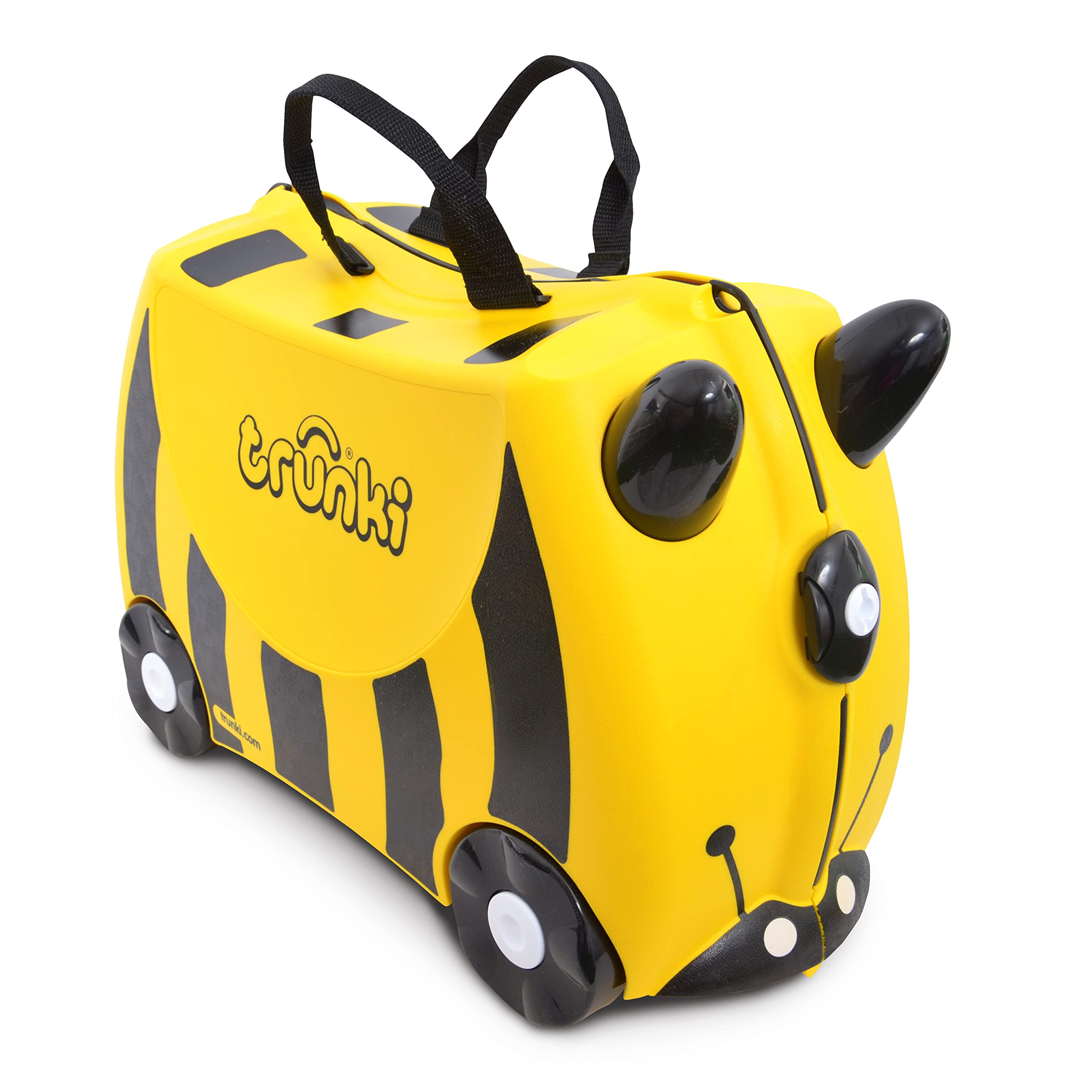 Trunki Bernard Yellow Ride-On Suitcase for Kids - Lightweight & Durable Travel Luggage for Toddlers - Perfect for Airports, Road Trips & Family Vacations
