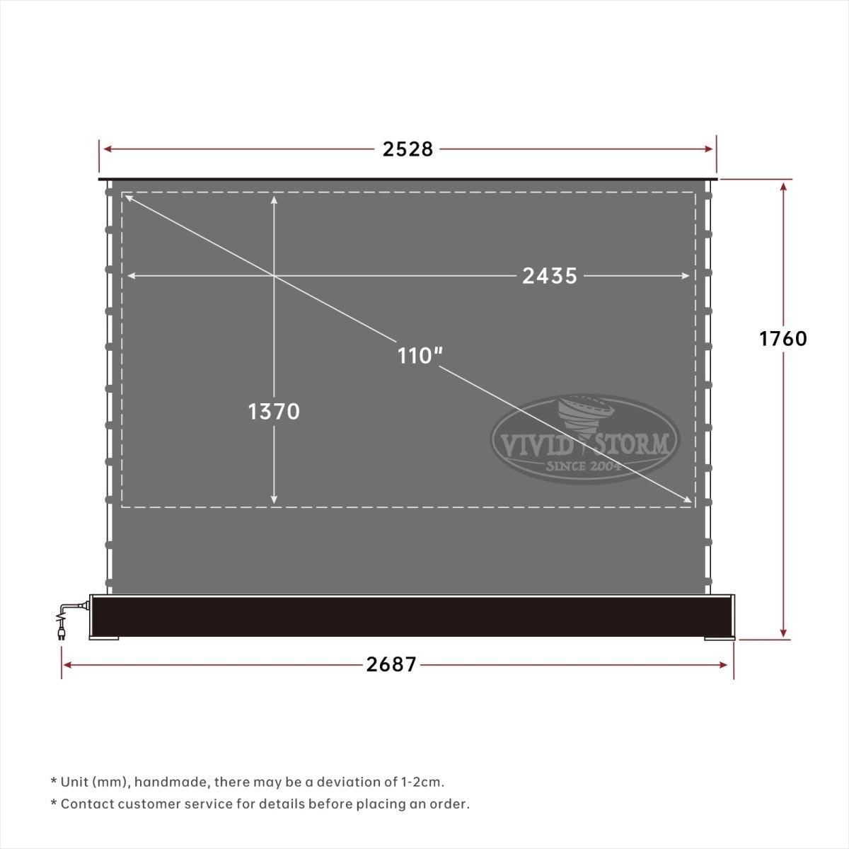 VIVIDSTORM S Series 3D ALR Motorized Tension Floor-Rising Projector Screen - Obsidian Long Throw ALR (High Gain) for Home Theater & 4K Projection - Perfect for Living Rooms, Basements, and Media Rooms