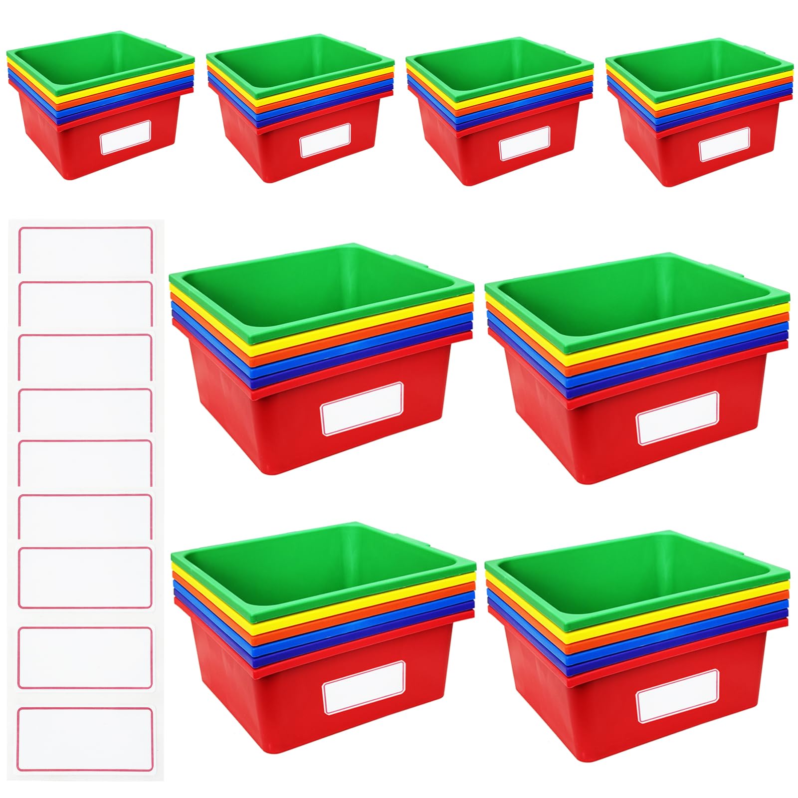 48 PCS Plastic Storage Bins for Classroom & Home Organization - Durable Library Book Bins, Toy Storage Containers for Kids - Perfect for Classrooms, Homeschooling, Daycares & Playrooms