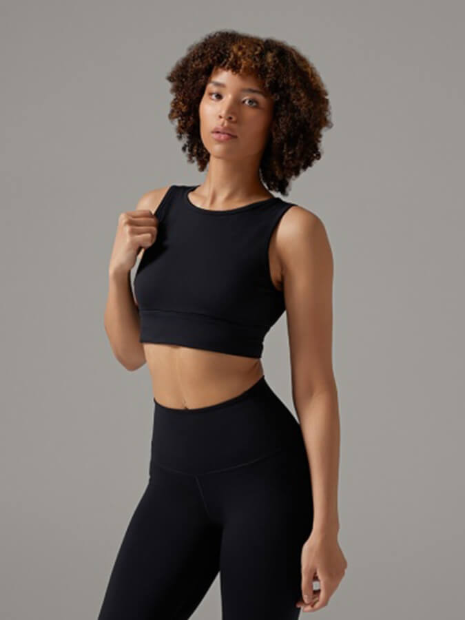 Tavi Agility Women's Sports Bra - High Support Workout Bra for Running & Yoga - Breathable & Moisture Wicking Activewear - Perfect for Gym, Fitness & Daily Wear (Ebony)