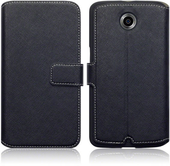 Google Nexus 6 Slim Wallet Phone Case - Black | RFID Blocking | Holds Cards & Cash | Perfect for Everyday Use & Travel