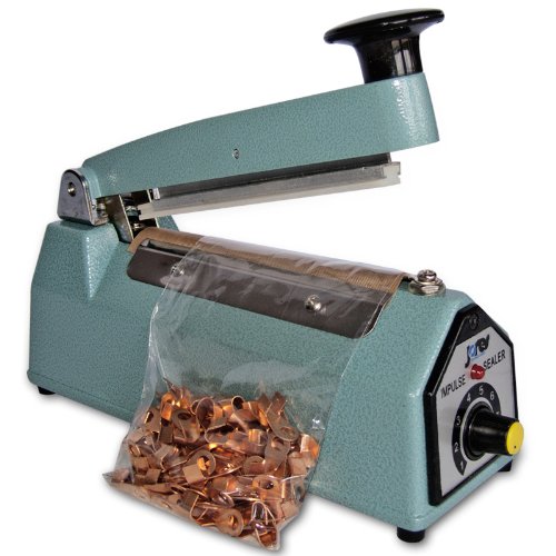 JORESTECH 4 Inch 100mm Manual Impulse Bag Sealer Machine - Heavy Duty Industrial Packaging Equipment with Copper Transformer & Repair Kit, 110V (MMS-100) - Perfect for Food Packaging, Coffee Beans, Snacks & Retail Sealing