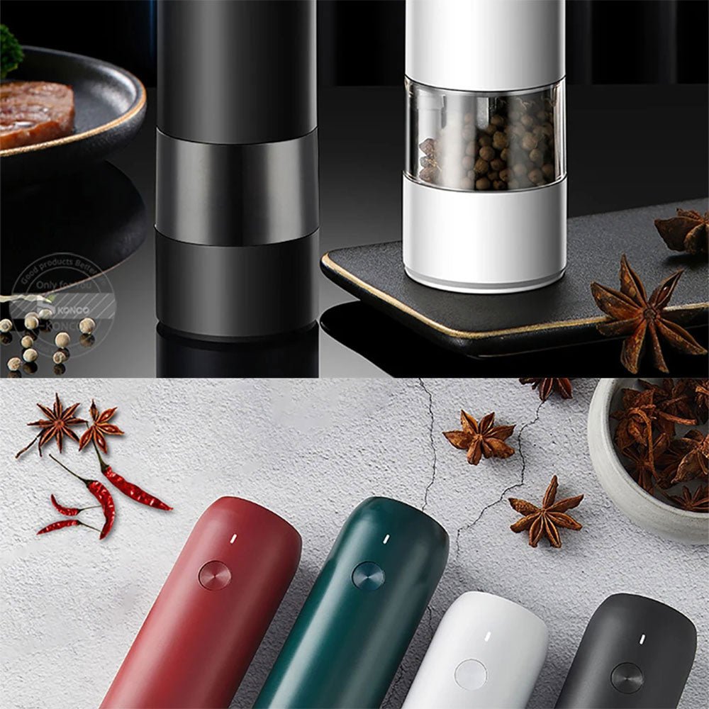 Premium Electric Salt and Pepper Grinder Set - Adjustable Coarseness, Battery Powered - Perfect for Kitchen, Dining Table & Outdoor BBQ