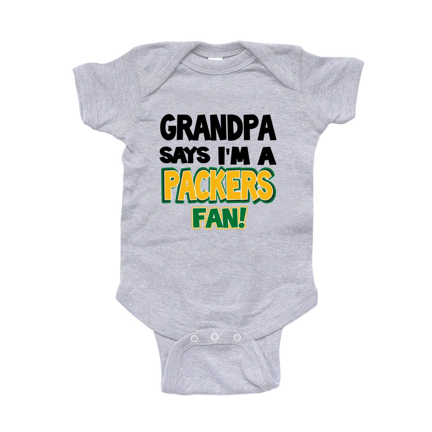 My Grandpa Says I'm a Packers Fan Baby Bodysuit - Cute Green Bay Packers Fan Outfit for Newborns & Toddlers - Perfect for Game Day, Family Photos & Grandparent Gifts