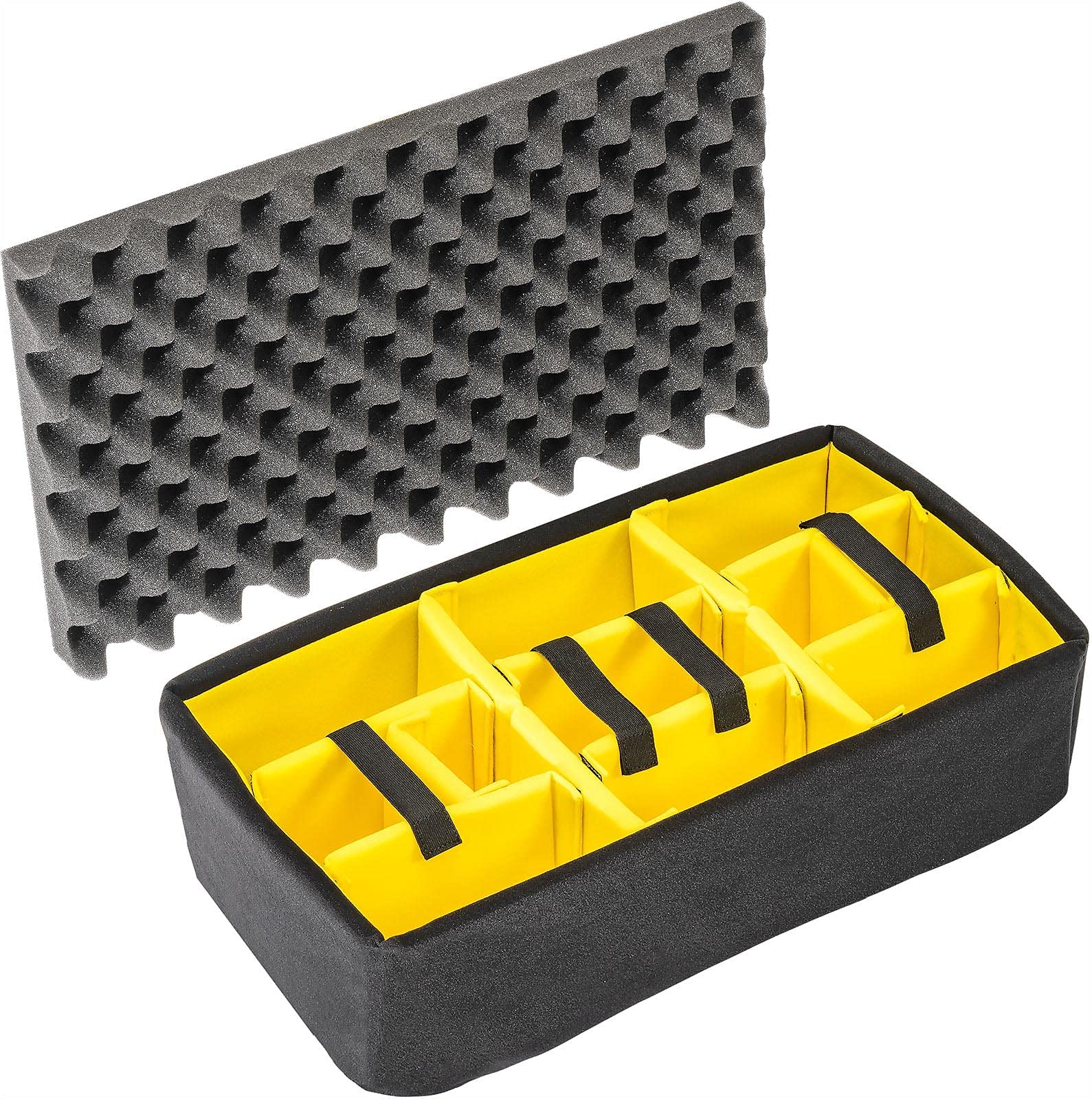 Pelican 1510 Yellow Padded Divider Set & Lid Foam Insert - Protective Case Organizer for Camera, Tools & Electronics - Perfect for Travel, Storage & Professional Use