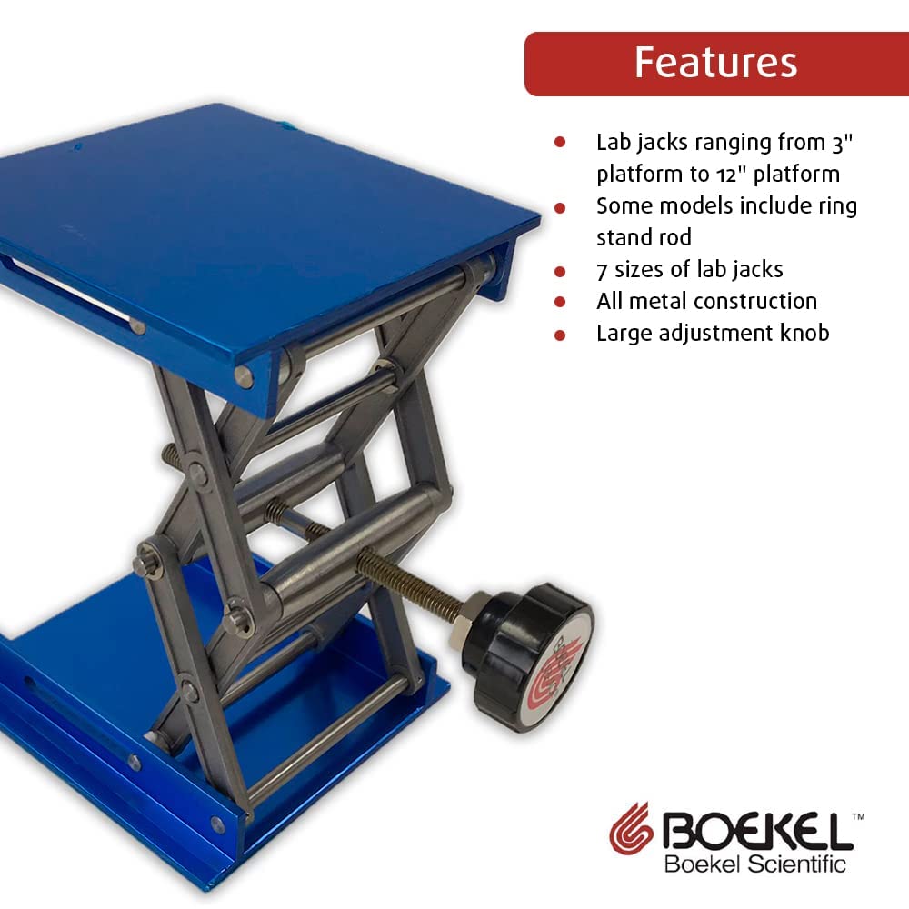 Stainless Steel Lab Jack with Anodized Aluminum Plates - 4