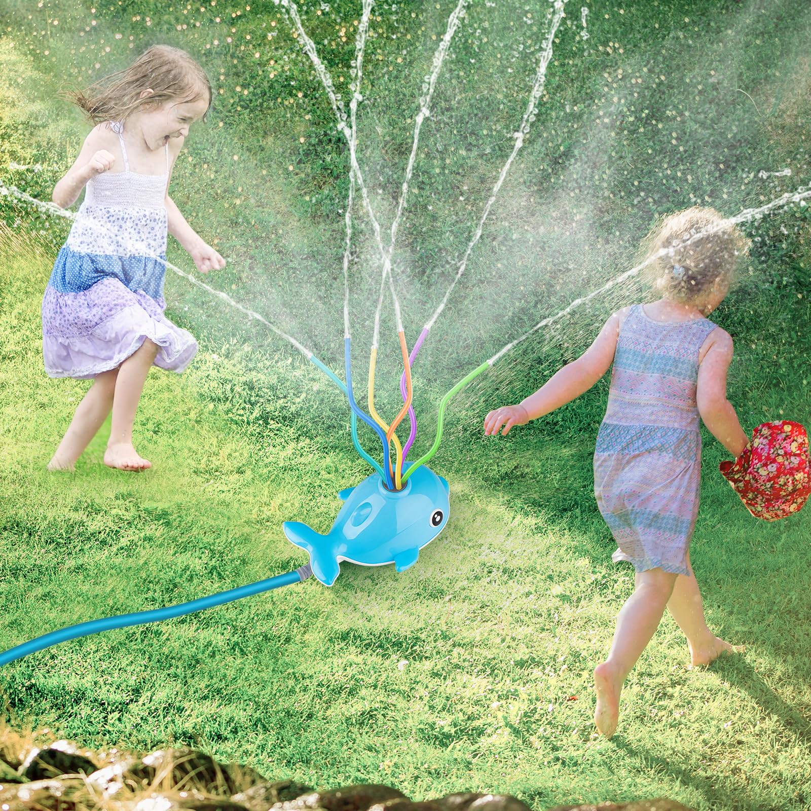 **deAO Wiggle Tube Water Sprinkler Toy for Kids - Outdoor Play Sprinkler with Moving Tubes, Fun Garden & Lawn Water Toy for Boys & Girls Ages 3+ - Perfect for Backyard Fun, Summer Parties & Splash Play**