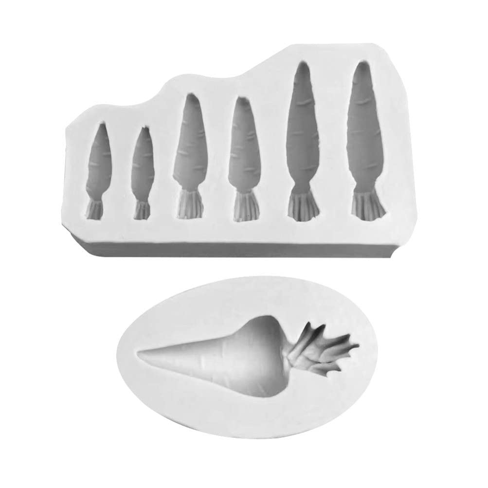 PRETYZOOM 2-Pack Silicone Carrot Baking Molds for Chocolate, Cake, Jelly & Pudding - Perfect for Easter Desserts, Party Treats and DIY Candy Making