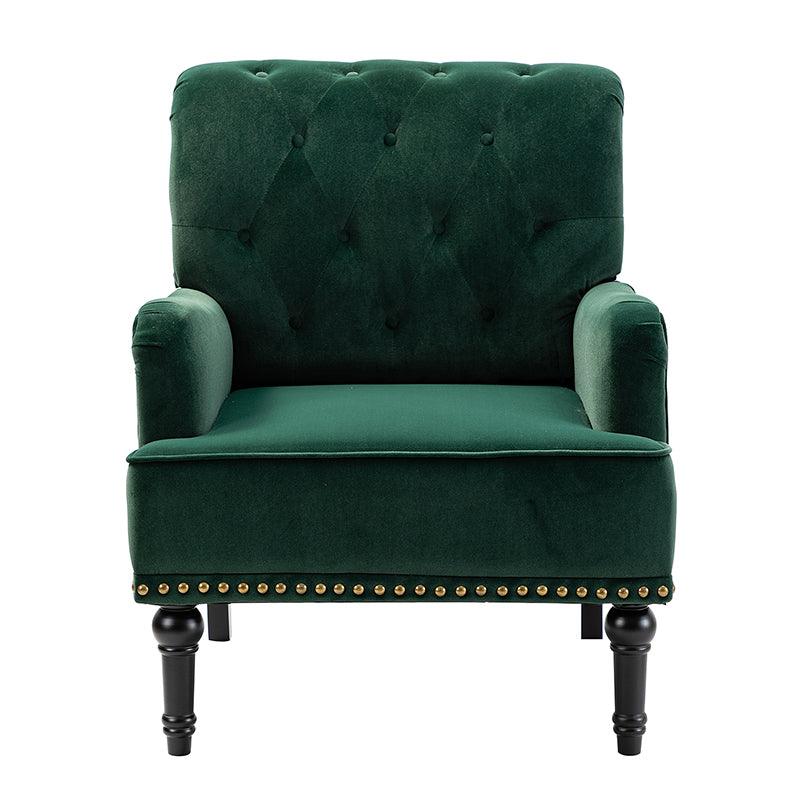 Luxury Constantino Velvet Armchair - Modern Upholstered Accent Chair for Living Room, Bedroom & Office - Soft Velvet Fabric with Sturdy Wooden Legs - Perfect for Home Decor, Relaxing & Reading