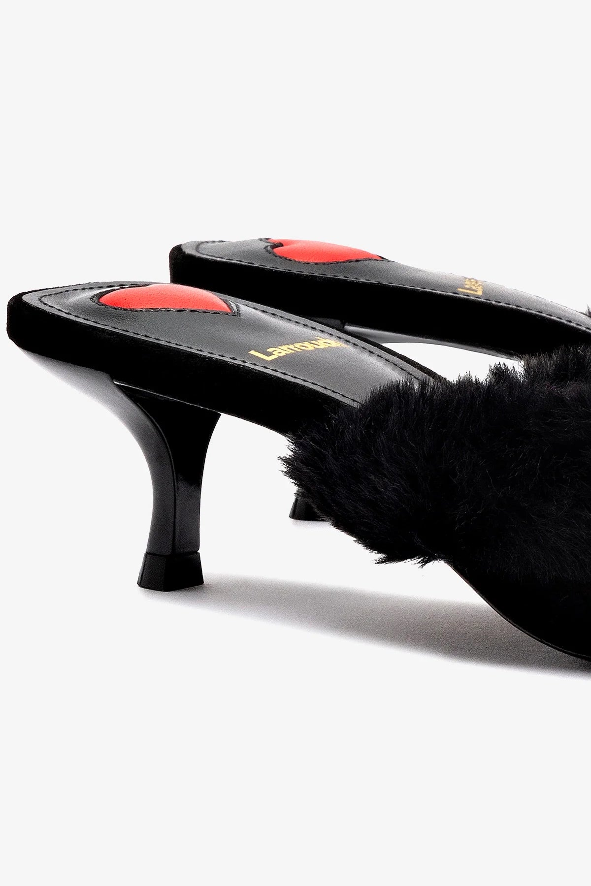 Amal Faux Fur Mule Slippers - Black Suede House Shoes for Women - Cozy Indoor/Outdoor Comfort for Winter & Lounge Wear