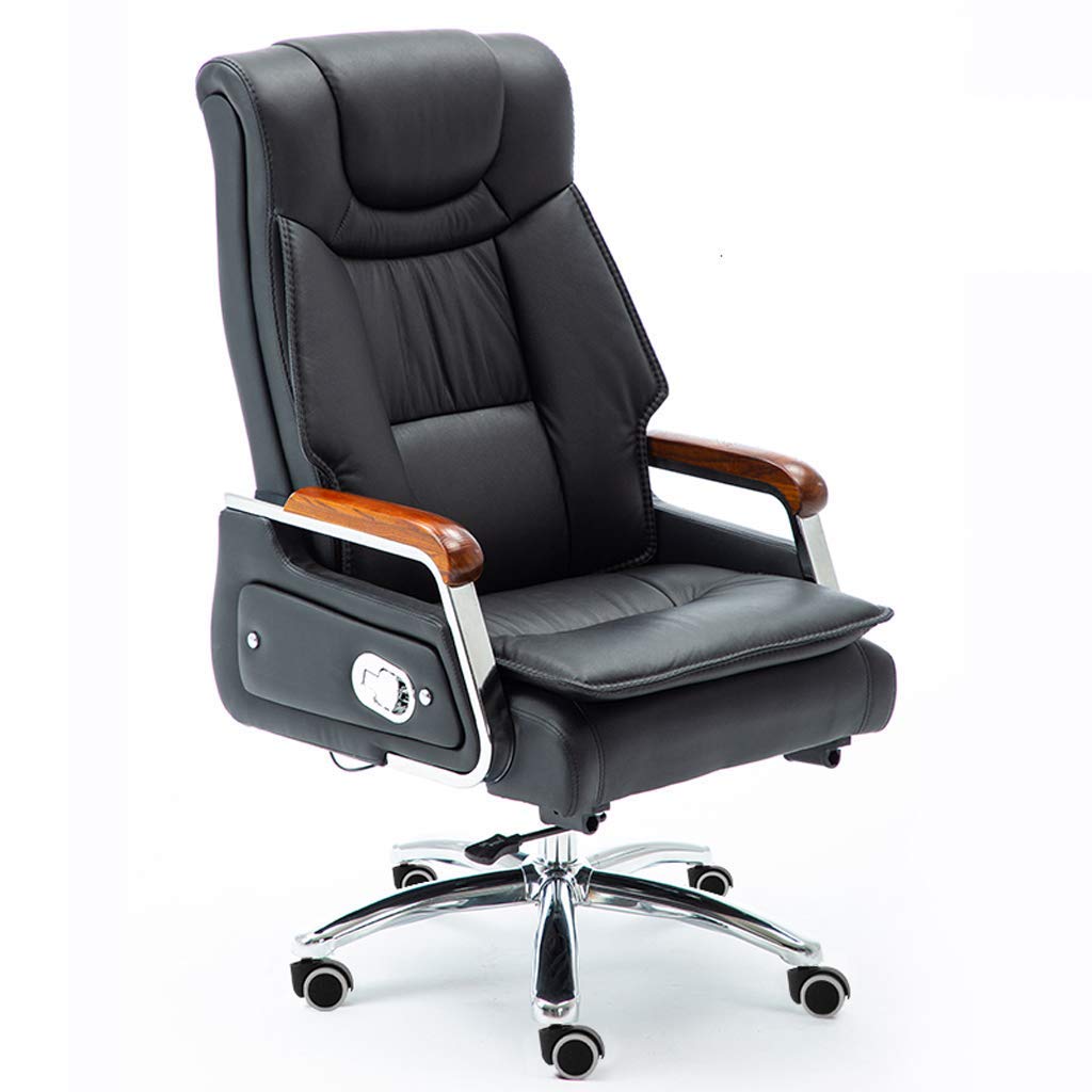 Ergonomic Office Chair - Adjustable Computer Desk Chair with Footrest, PU Leather Executive Chair for Home Office, Study & Gaming - Reclining High Back Boss Chair (Black) - Perfect for Work, Gaming & Relaxation