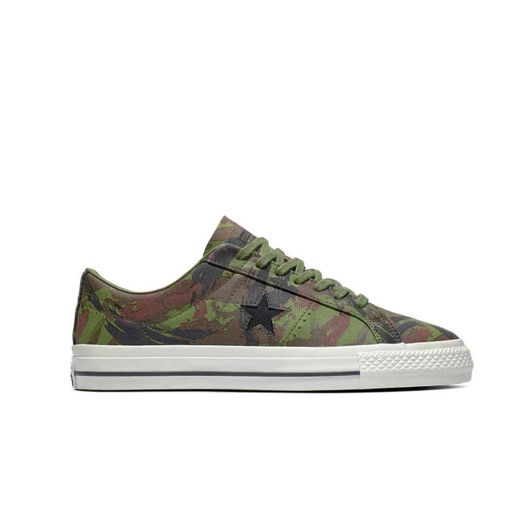 Converse One Star Pro Ox Sneakers - Green/Black Camo Low Top Shoes for Men & Women | Casual Streetwear & Skateboarding Style