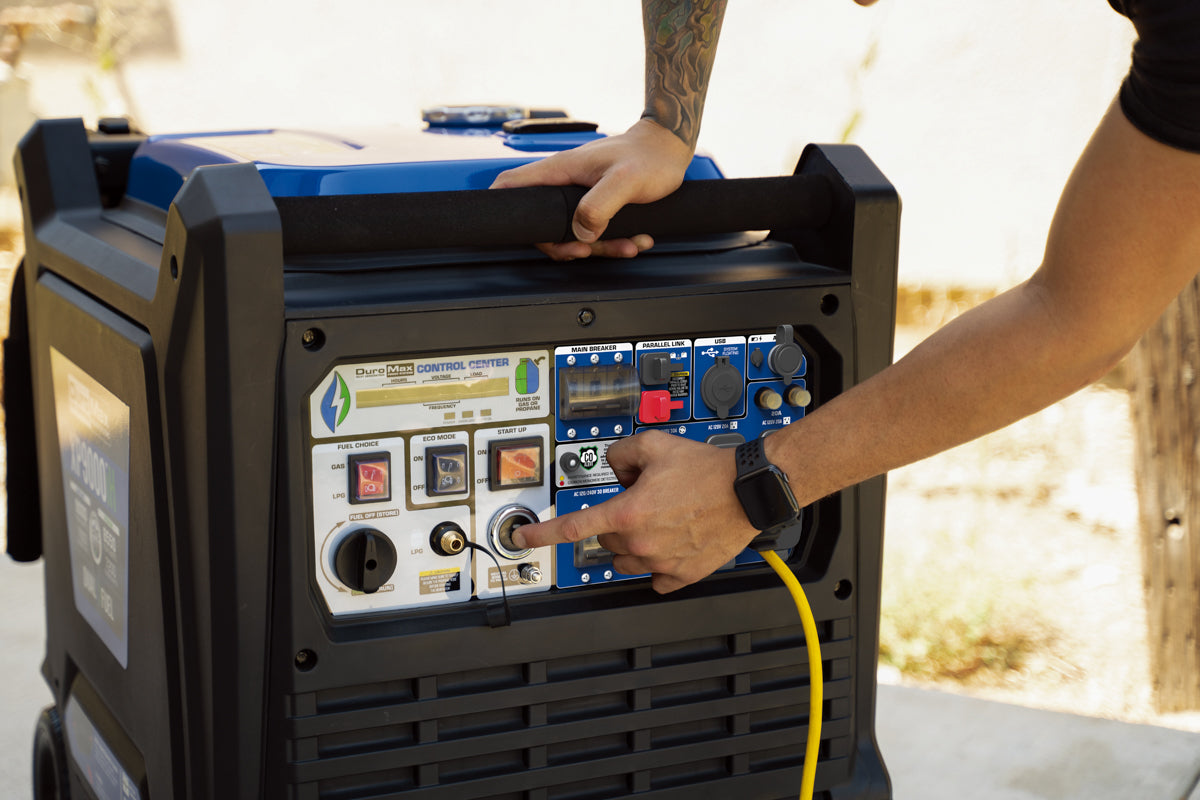 9,000 Watt Dual Fuel Portable Inverter Generator with CO Alert - Reliable Backup Power for Home, Camping & Emergency Use