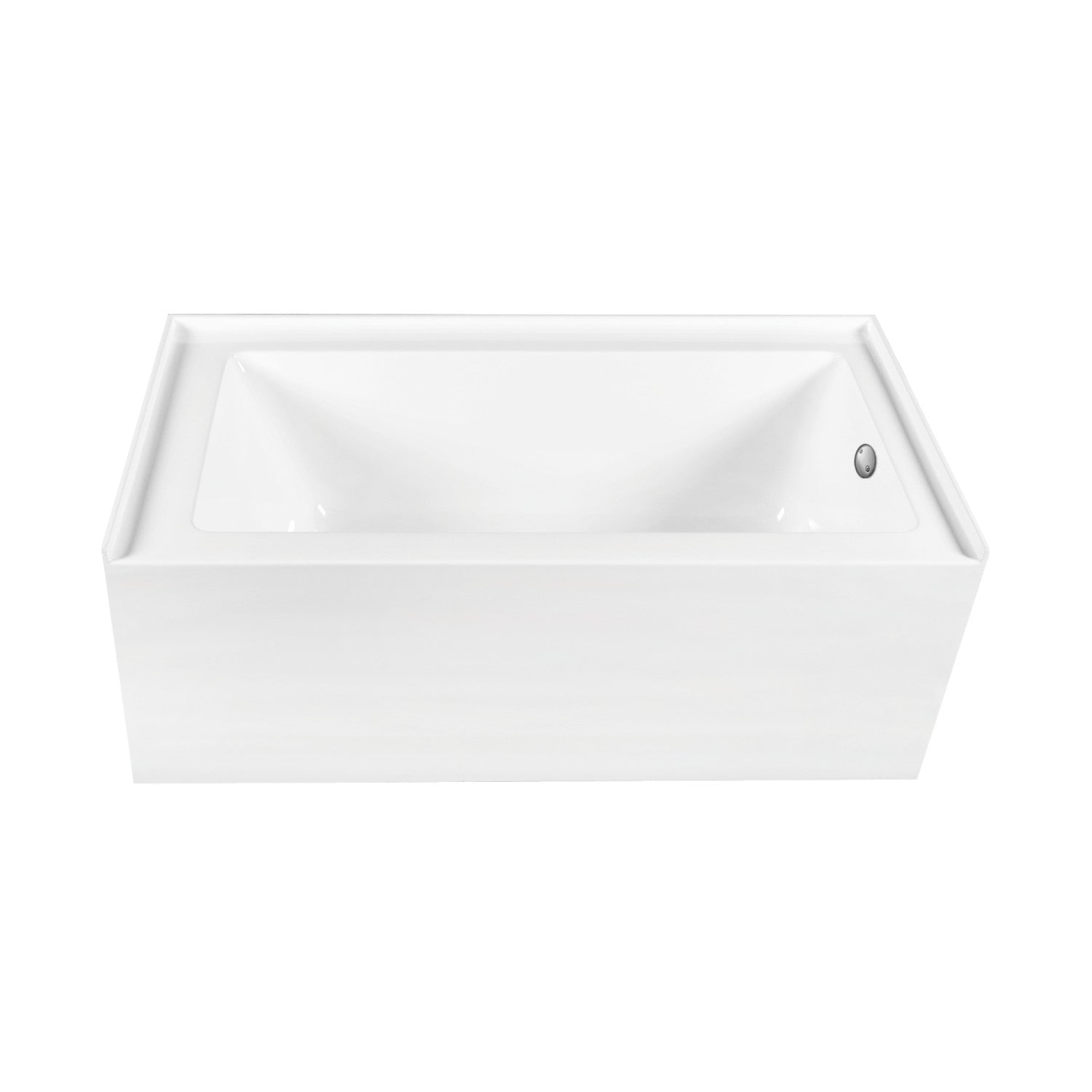 Aqua Eden 60 Inch Acrylic Rectangular 3 Wall Alcove Bathtub - Right Hand Drain, Glossy White with Brushed Nickel Finish | Perfect for Modern Bathroom Renovations & Spa-Like Retreats