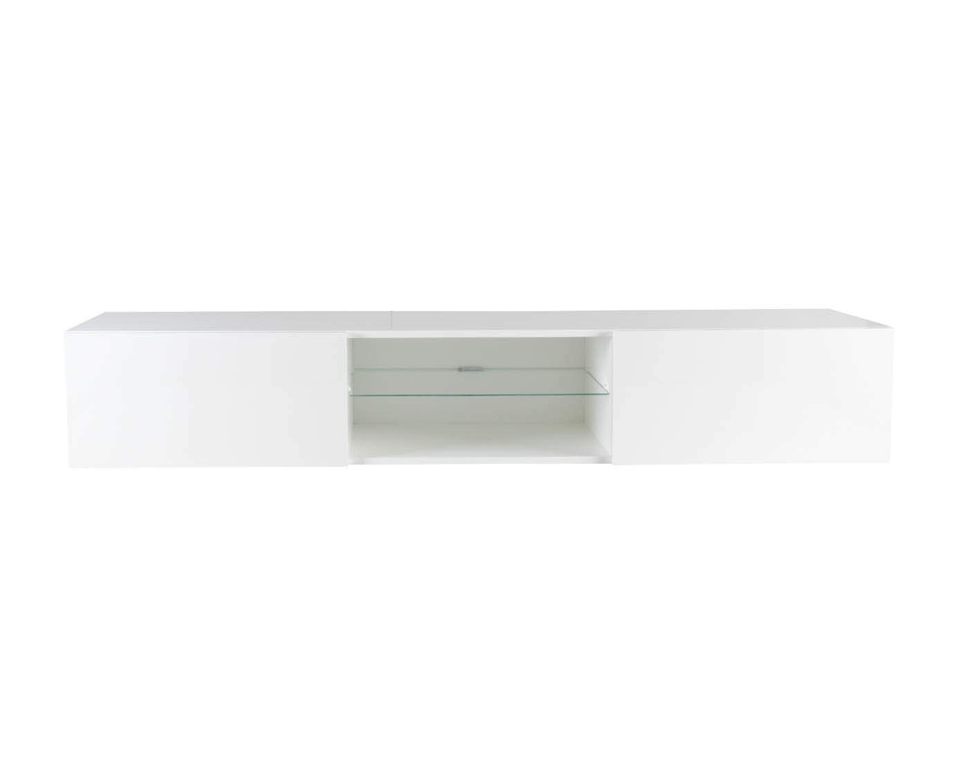 VIGO Glass TV Stand for Flat Screen TVs - Modern White TV Stand with Tempered Glass - Perfect for Living Room, Bedroom & Home Theater Setup