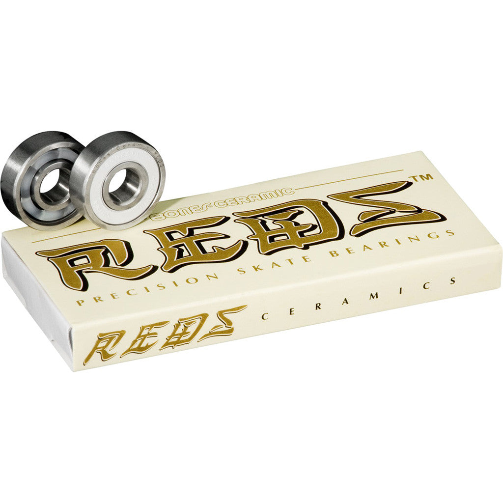 Bones Ceramic Super Reds Bearings - High Speed Skateboard Bearings for Smooth & Fast Ride - Perfect for Street Skating, Longboarding & Skatepark Tricks