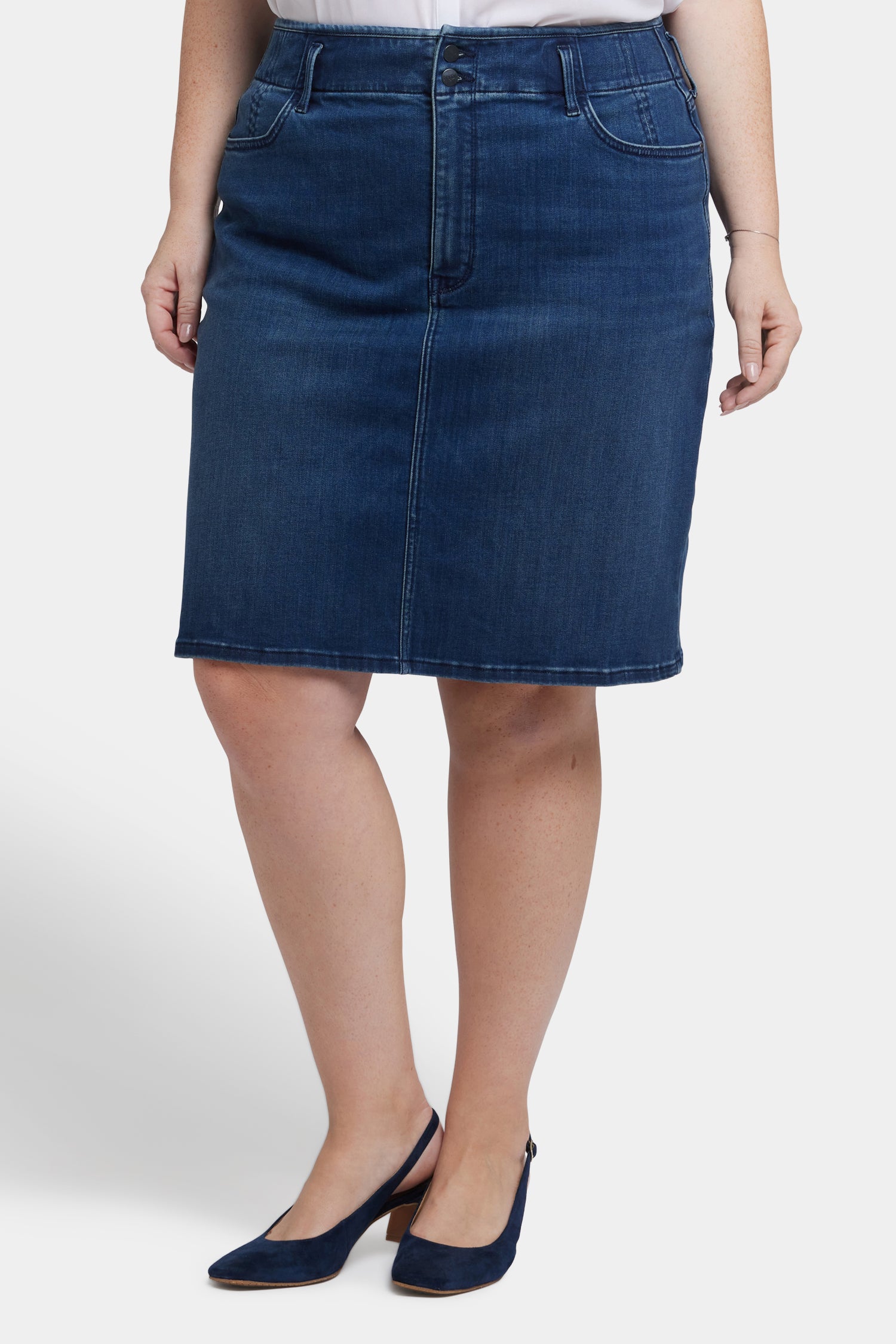 Plus Size High Waist Skirt - Ibiza Blues | Flowy Midi Skirt for Women | Perfect for Beach Vacations, Summer Outfits & Boho Fashion