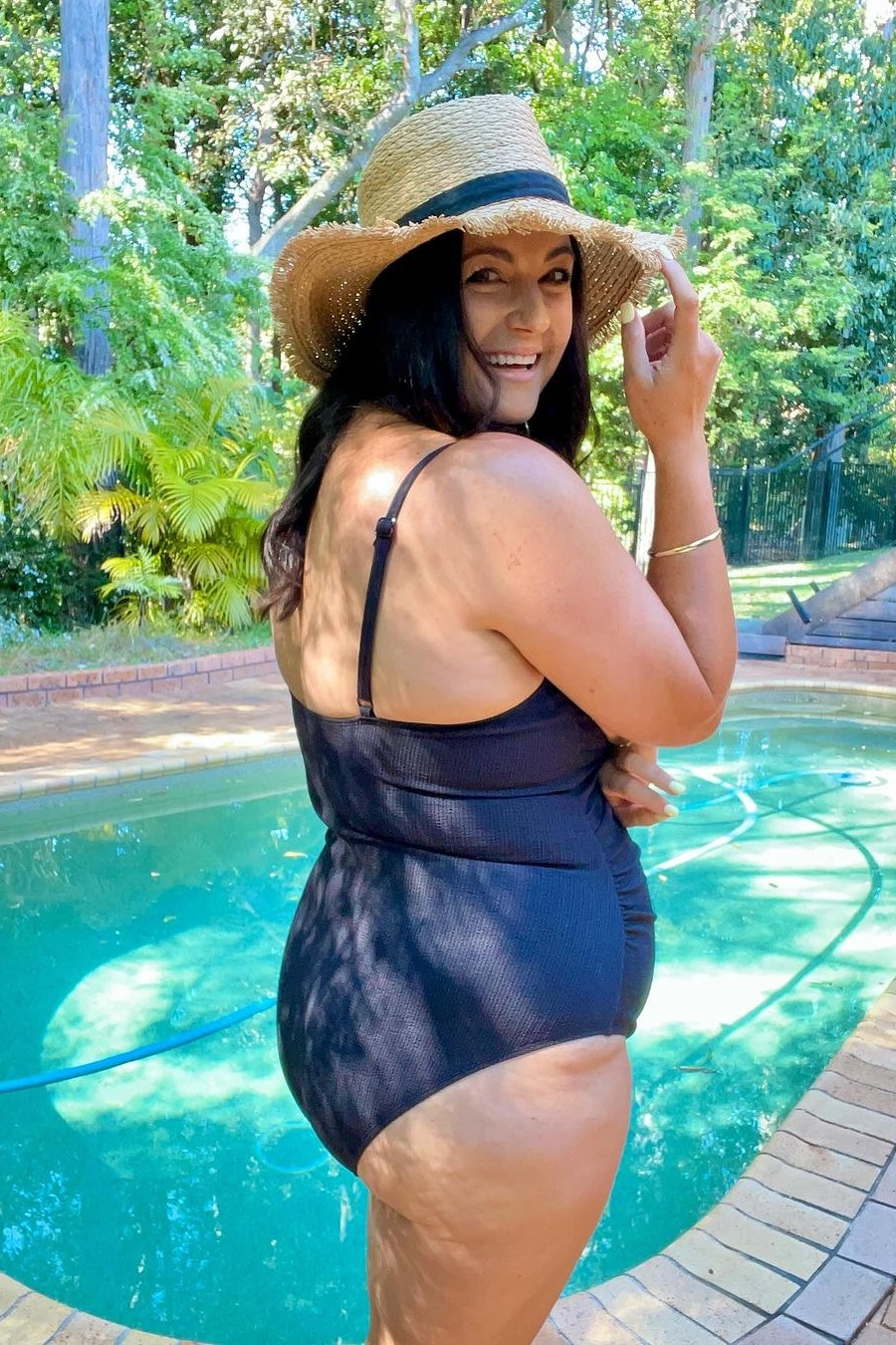 Coolum Core Support One Piece Swimsuit - Black Textured High Waist Bathing Suit for Women | Perfect for Beach, Pool, and Summer Vacations