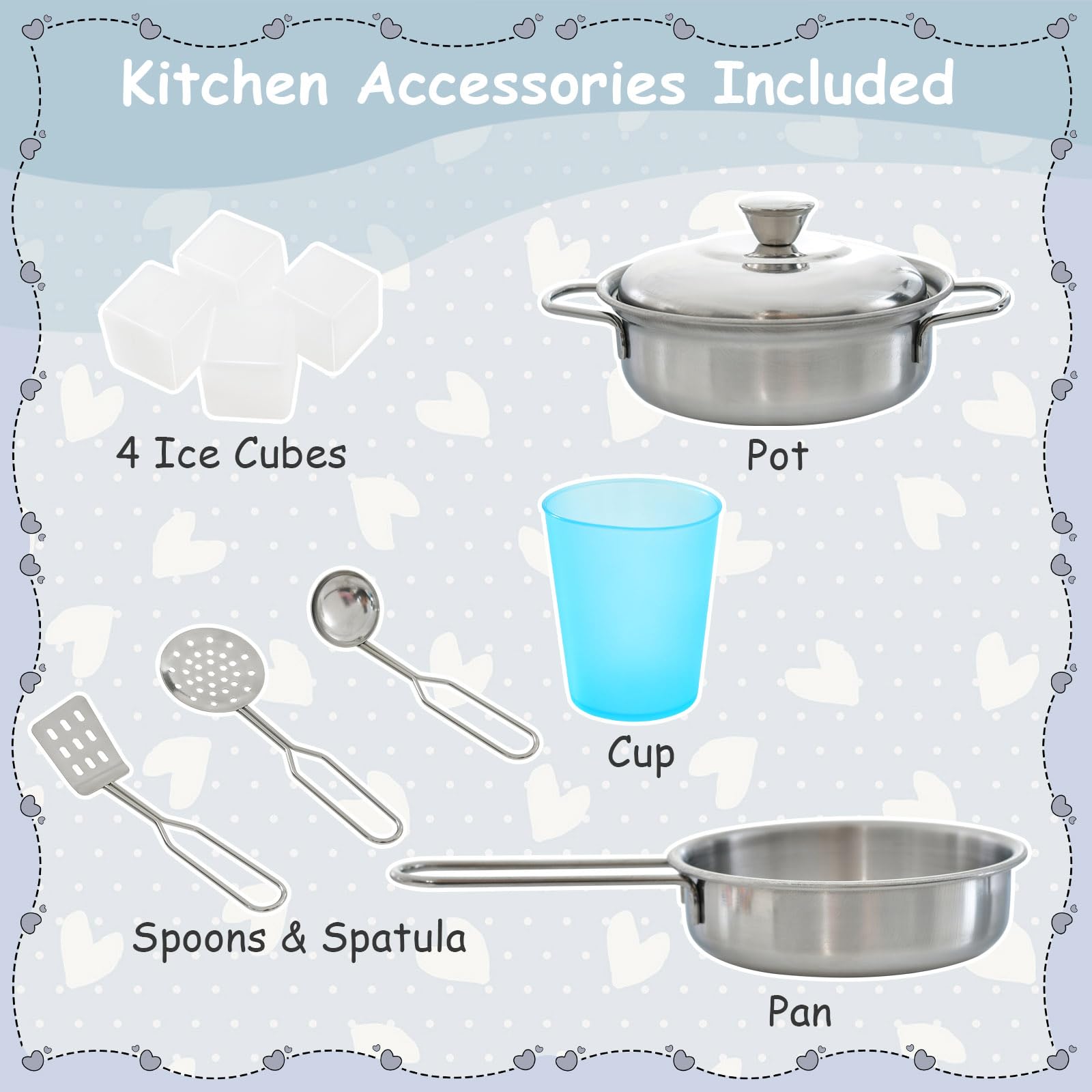 HONEY JOY Wooden Kids Kitchen Playset - Pretend Play Toy Kitchen with Chalkboard, Telephone, Utensils, Oven, Microwave & Sink | Educational Toddler Kitchen Set for Boys & Girls | Perfect Gift for Birthday & Christmas | Encourages Imaginative Play & Social Skills