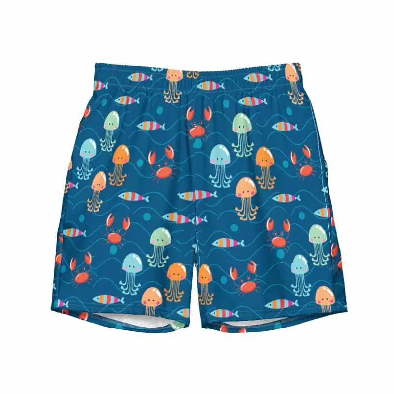 Men's Quick-Dry Swim Trunks with UPF 50+ Sun Protection - Perfect for Beach, Pool & Water Sports | Marine Fisher's Paradise Design