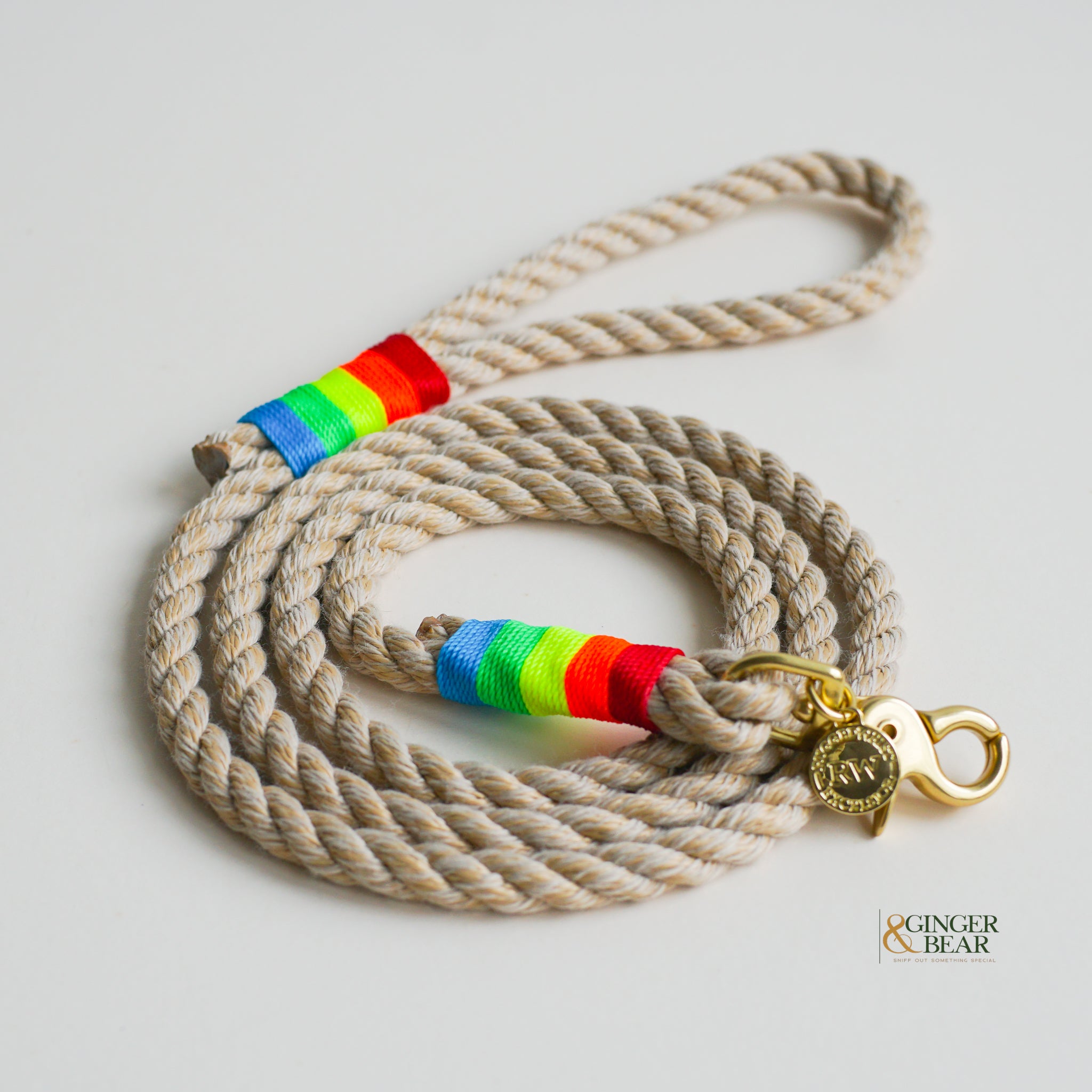 Durable Rainbow Dog Leash - Natural Rope Pet Leash for Medium & Large Dogs - Perfect for Walking, Hiking & Outdoor Adventures