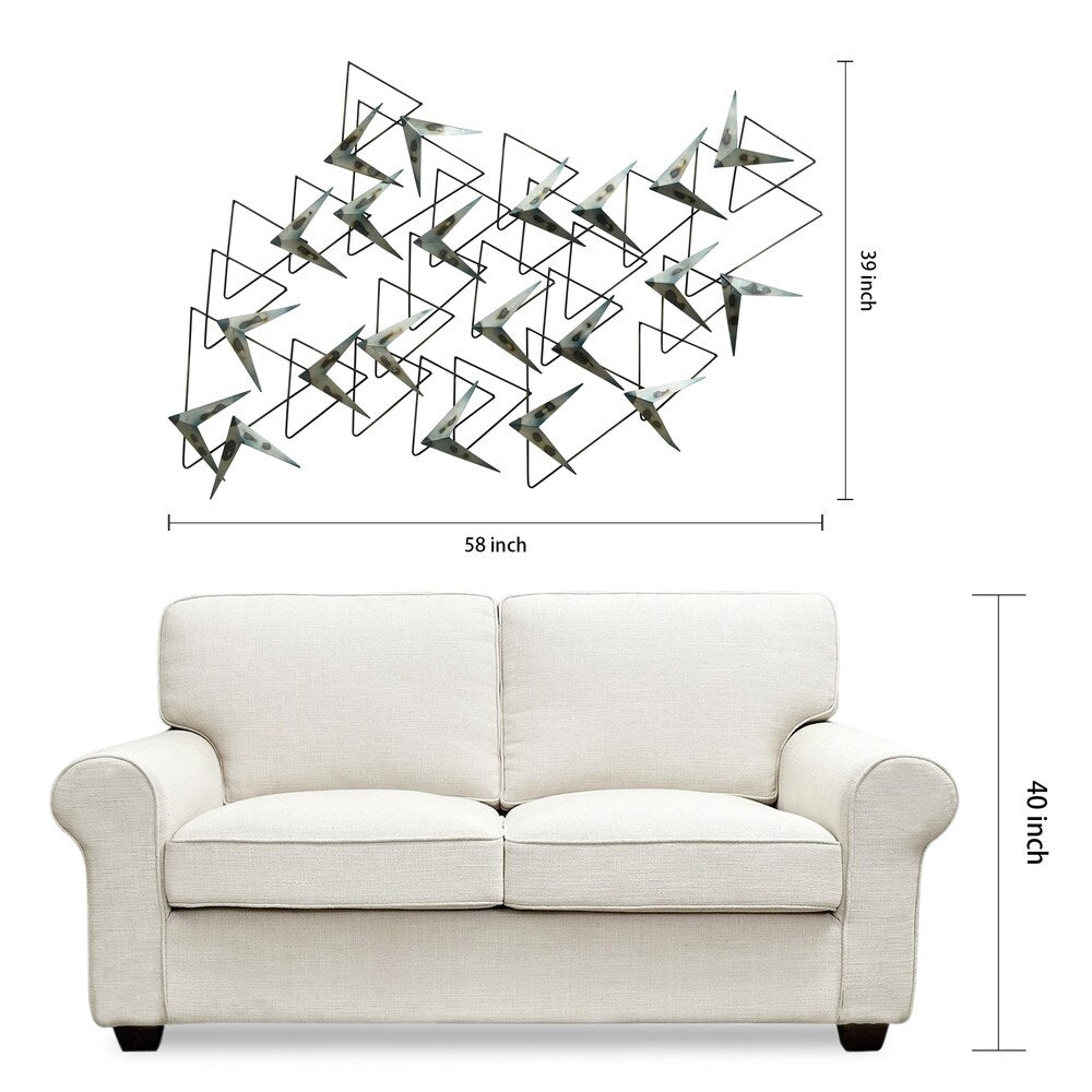 Hand-Painted Metal Wall Art - Arrows Etched Sculpture for Home & Office Decor | Unique Modern Wall Decor for Living Room, Bedroom, or Office