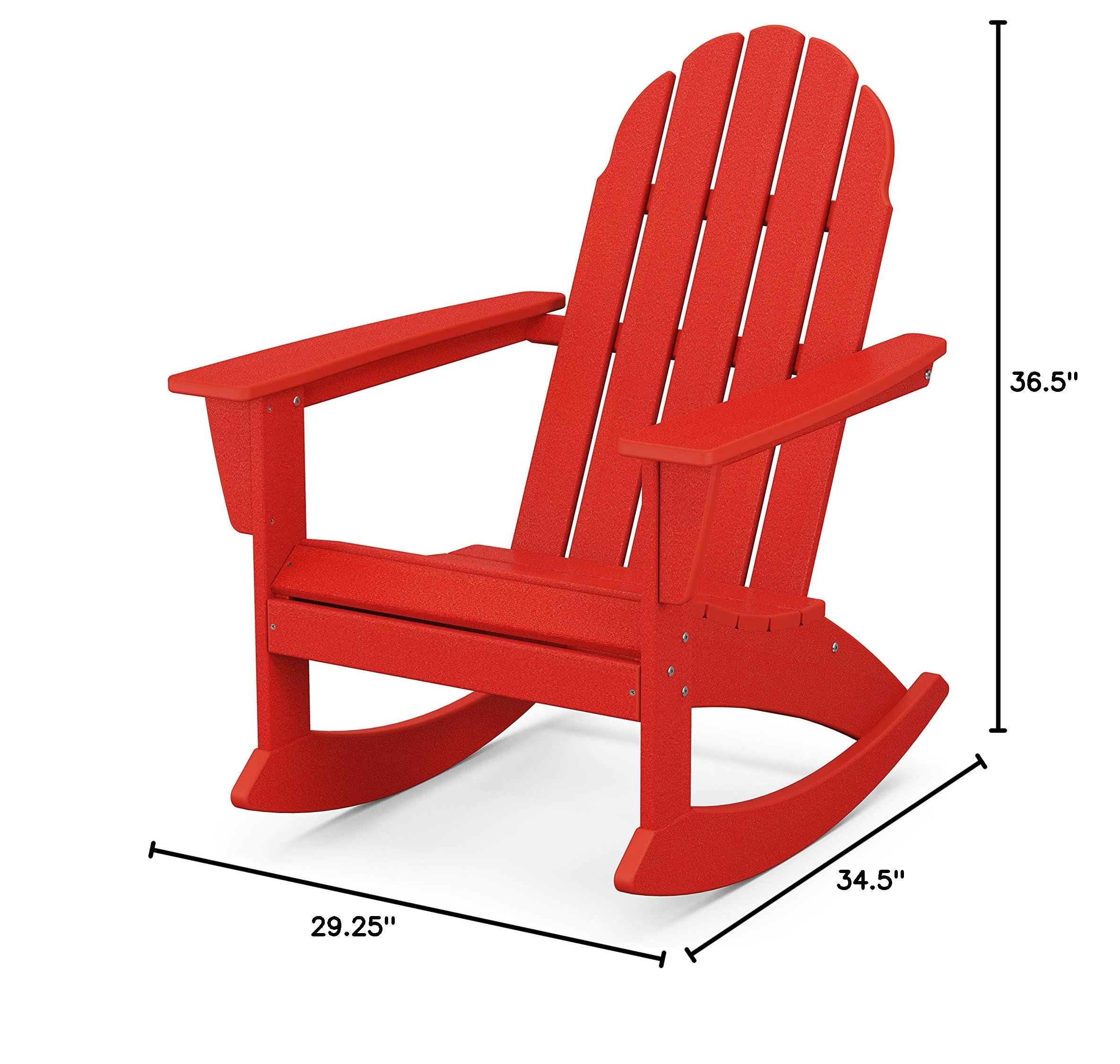 POLYWOOD® Vineyard Rocking Chair - Sunset Red Outdoor Patio Furniture - Perfect for Porch, Garden & Backyard Relaxation