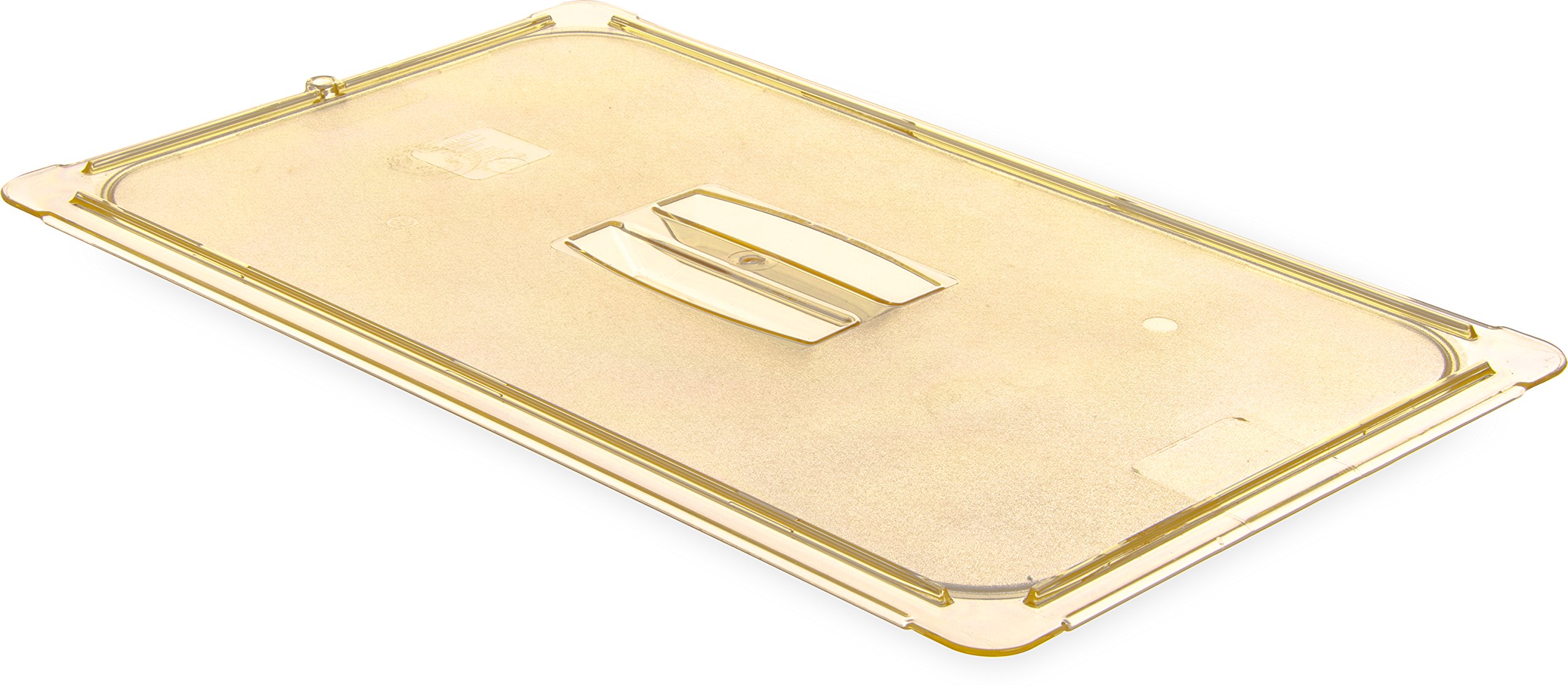 Carlisle 10410U13 High Heat Universal Lid for Full Size Food Pans - 20.75 x 12.88 Inches, Amber, Durable Plastic, Case of 6 - Perfect for Restaurants, Catering & Commercial Kitchens