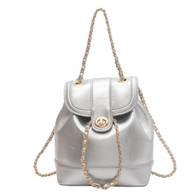 Vegan Leather Crossbody Bucket Bag with Chain Strap - Stylish & Durable Shoulder Bag for Women, Perfect for Travel, Work & Everyday Use